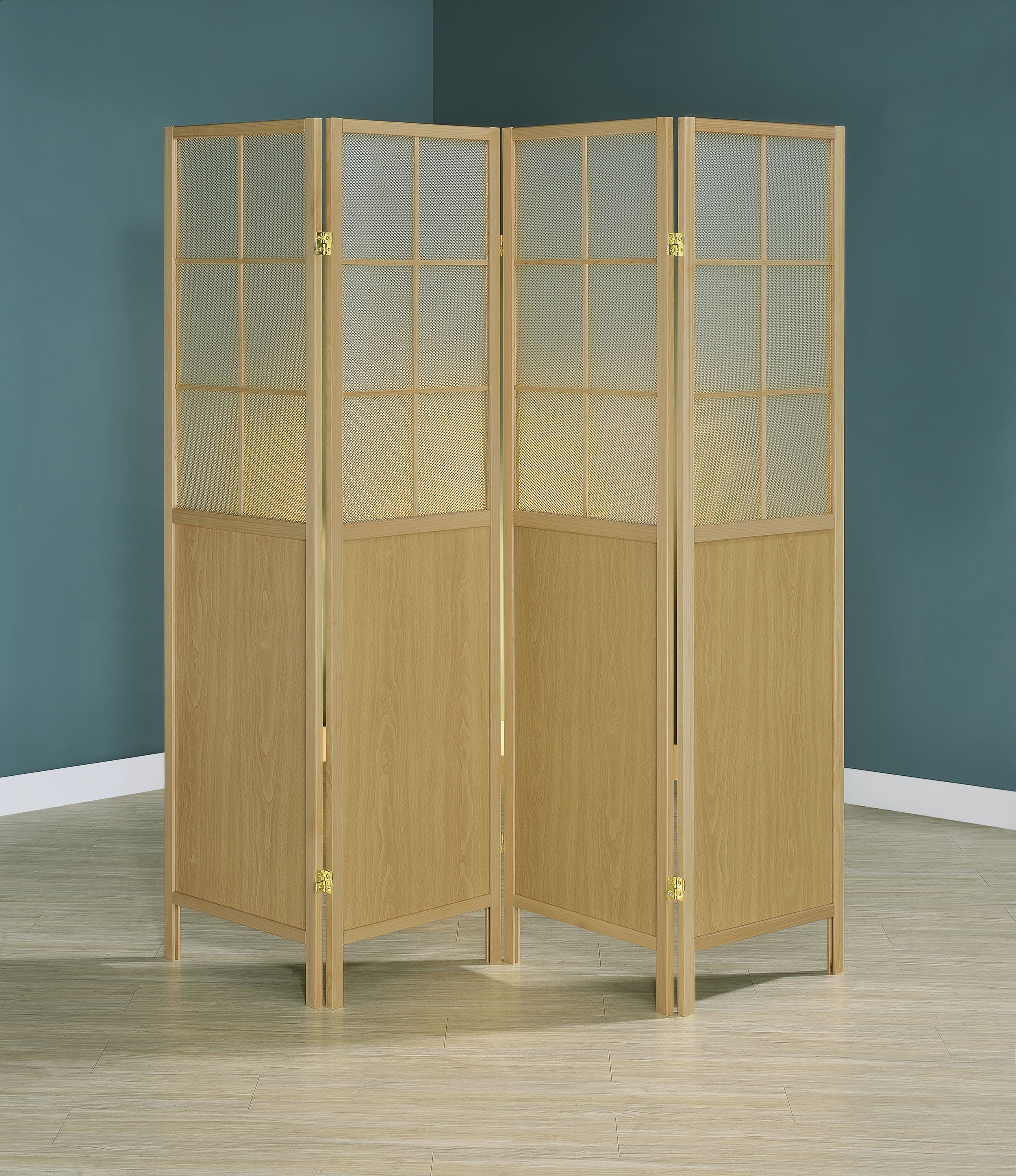 Edwards 4-Panel Room Divider Folding Shoji Screen Natural — view 2