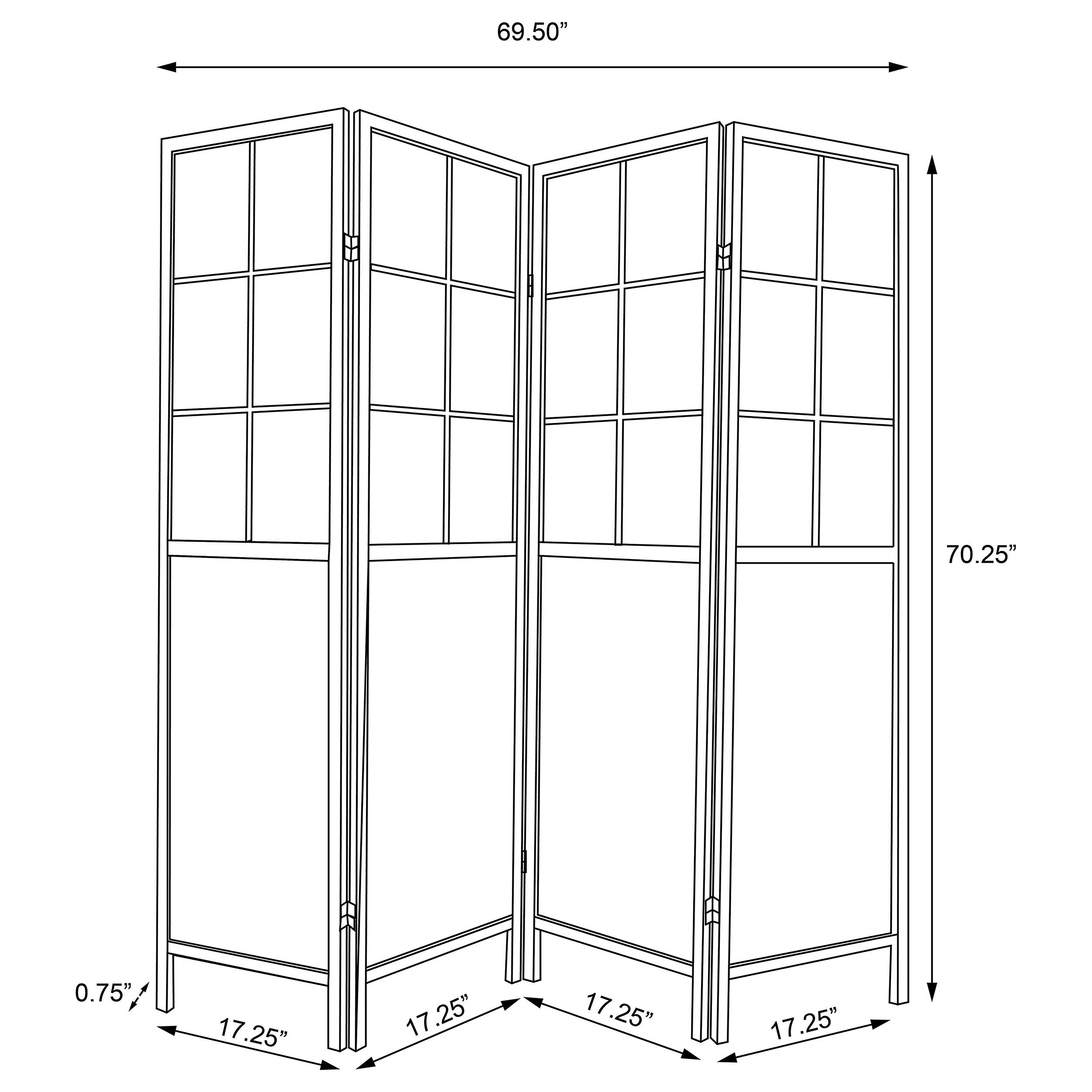 Edwards 4-Panel Room Divider Folding Shoji Screen Natural — view 7