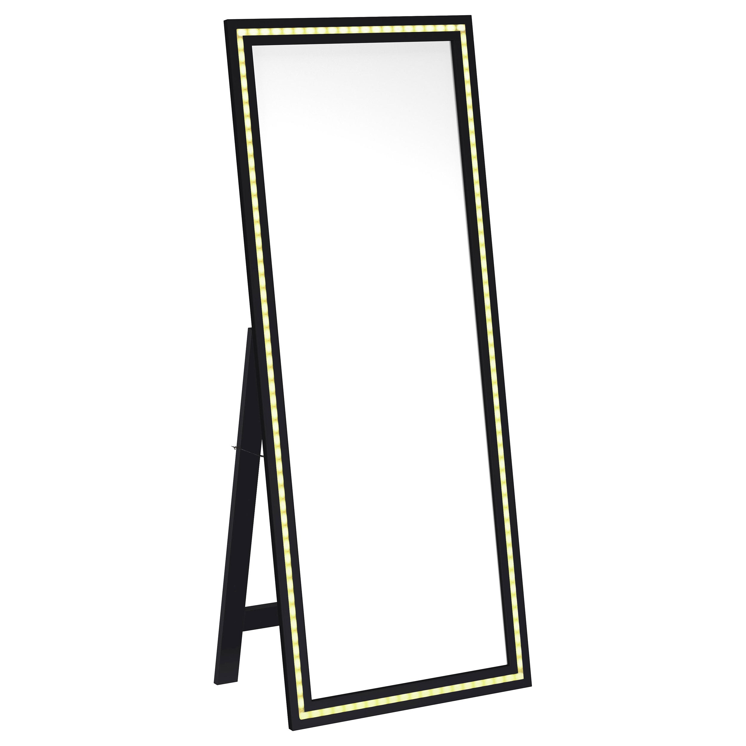 Windrose 28 x 67 Inch Tempered LED Standing Mirror Black — view 7