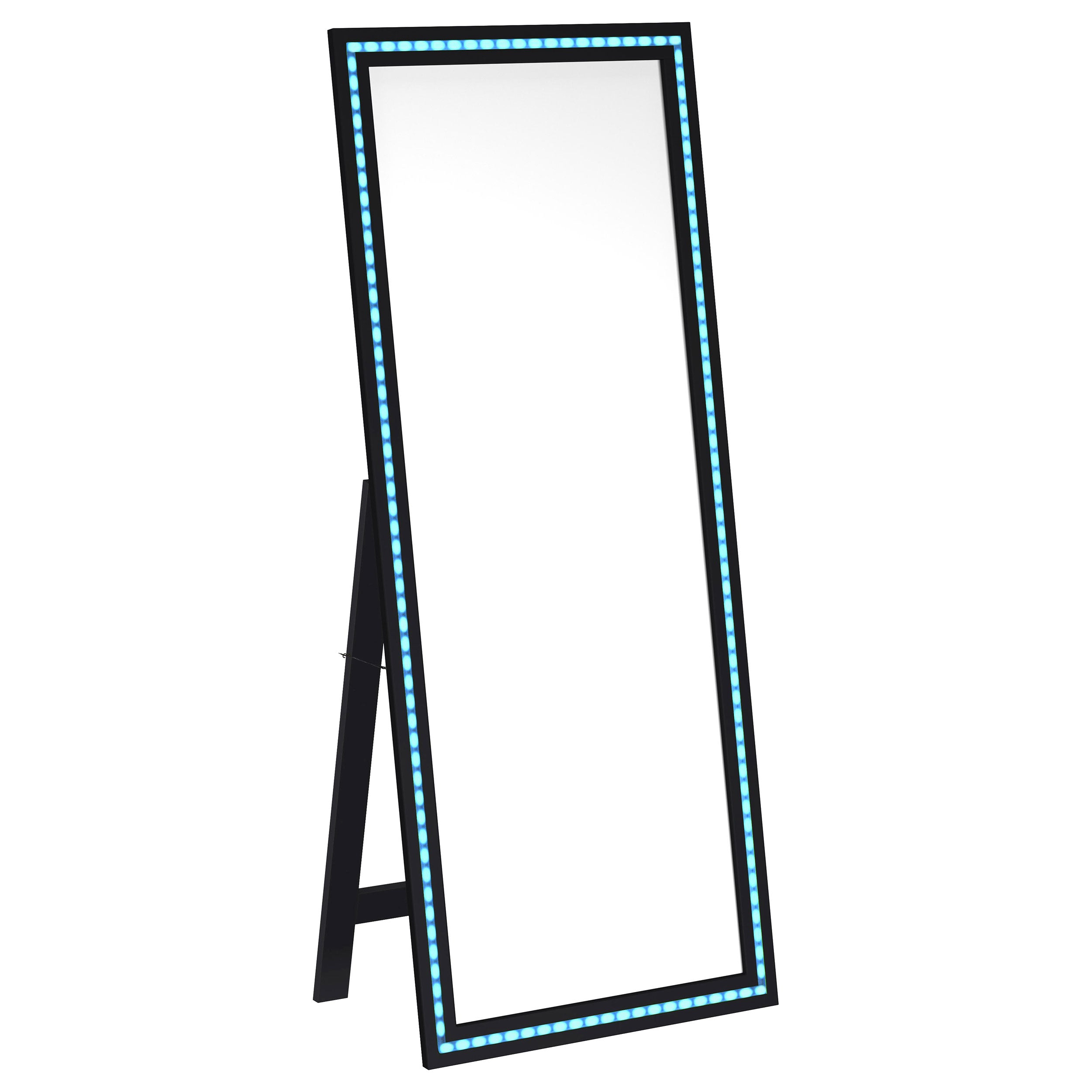 Windrose 28 x 67 Inch Tempered LED Standing Mirror Black — view 10