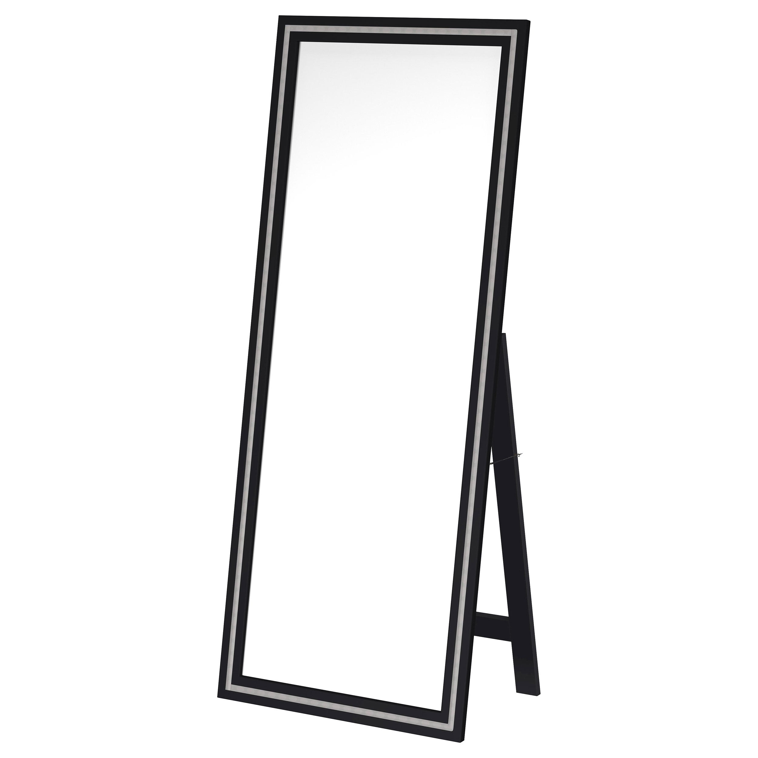Windrose 28 x 67 Inch Tempered LED Standing Mirror Black — view 13