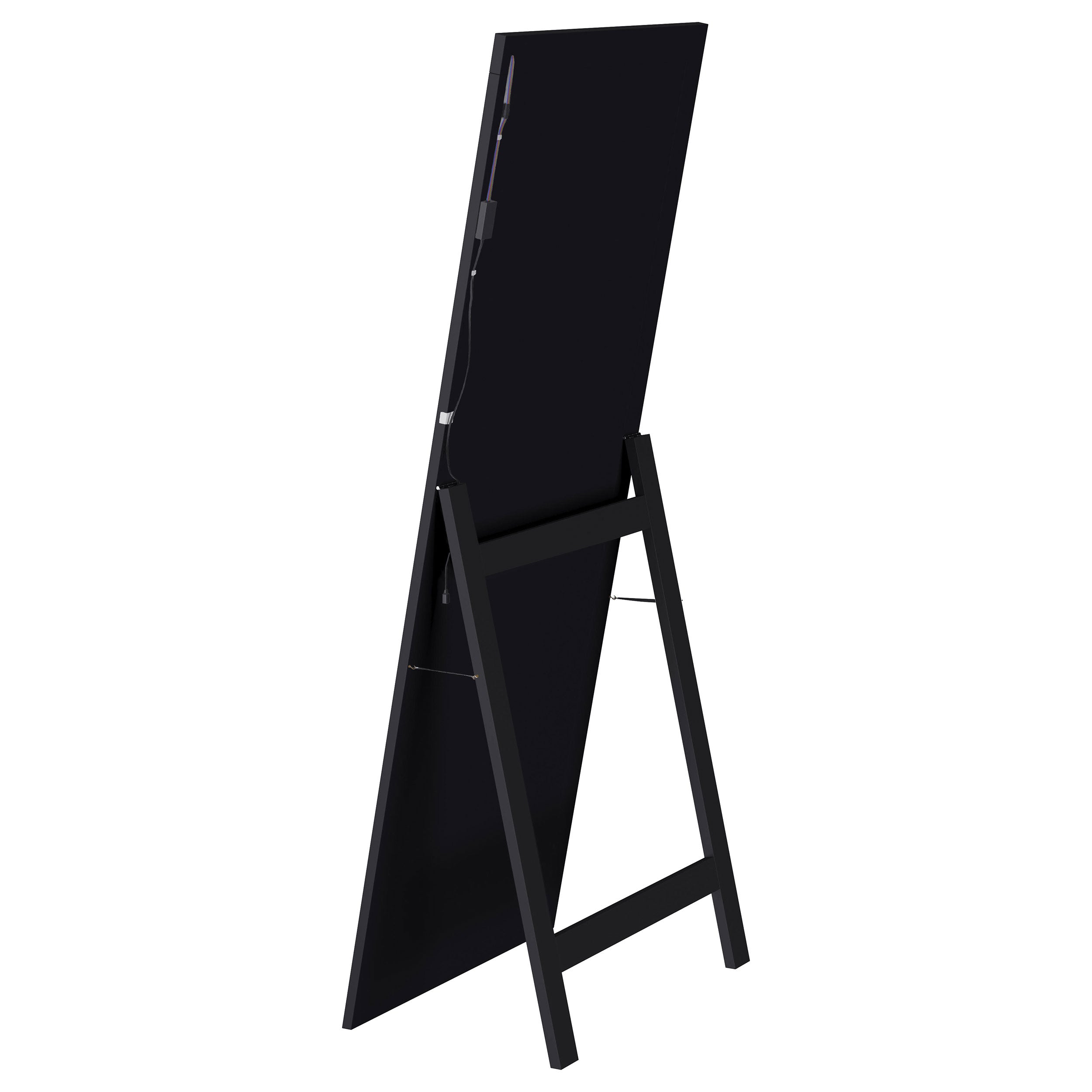 Windrose 28 x 67 Inch Tempered LED Standing Mirror Black — view 15