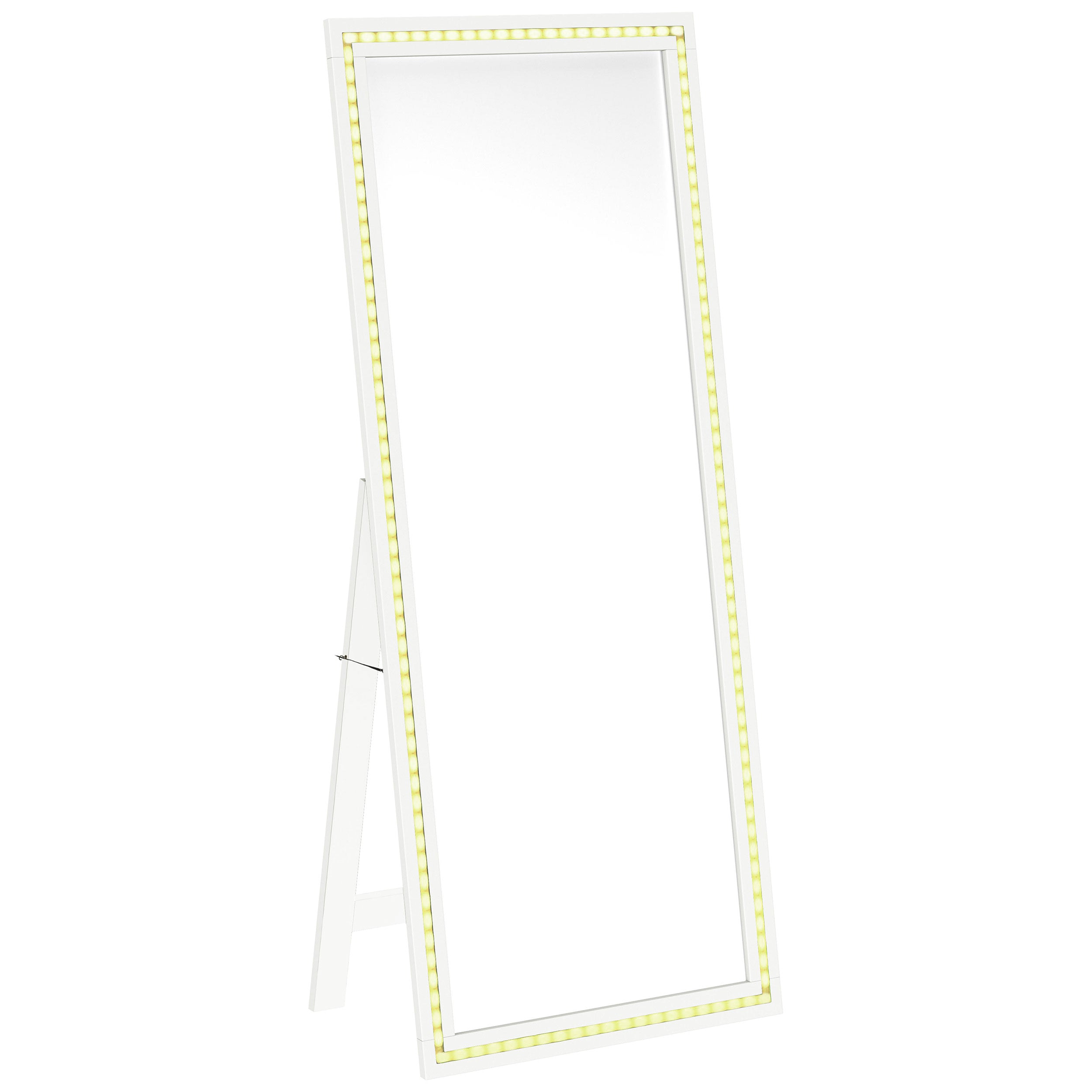 Windrose 28 x 67 Inch Tempered LED Standing Mirror White — view 7