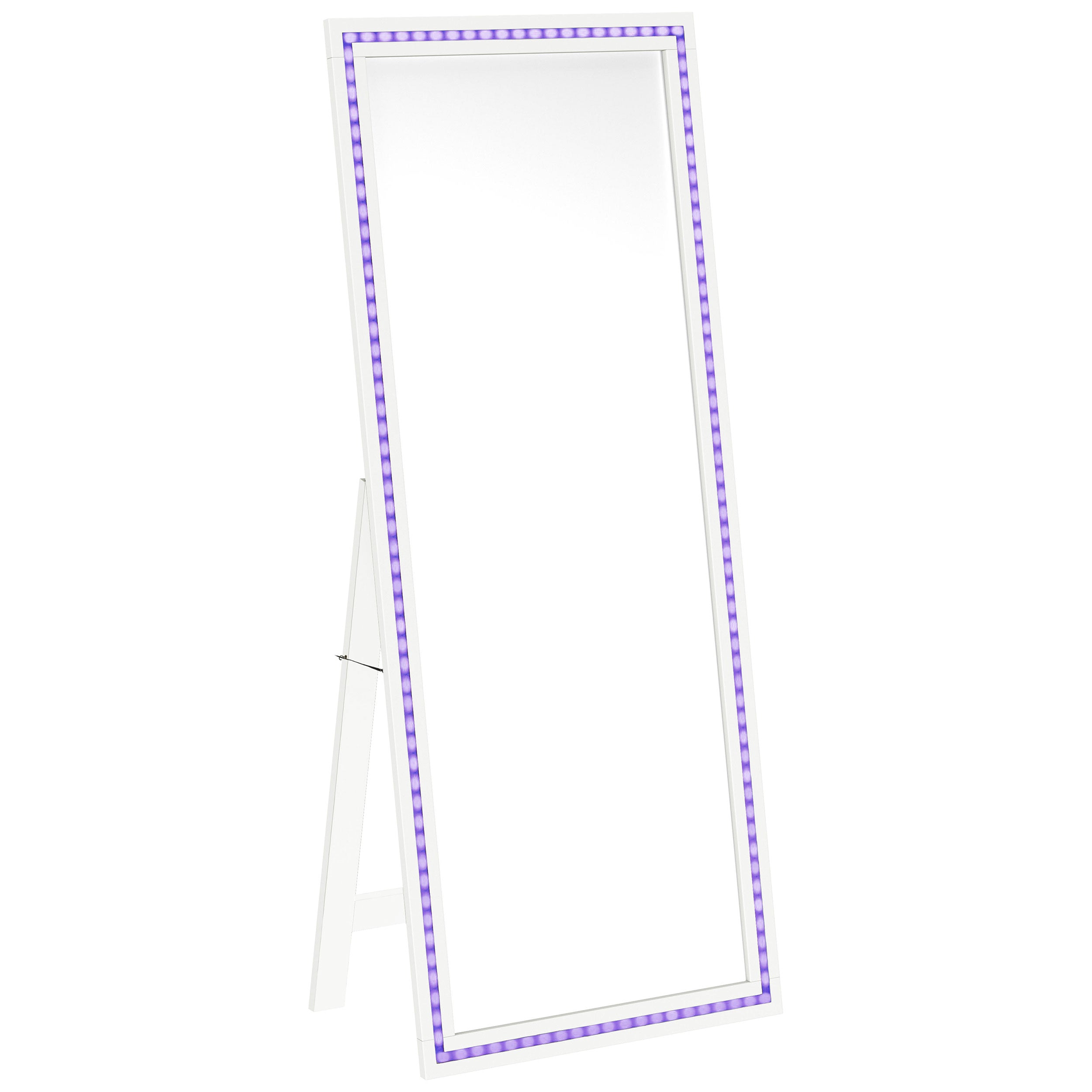 Windrose 28 x 67 Inch Tempered LED Standing Mirror White — view 11