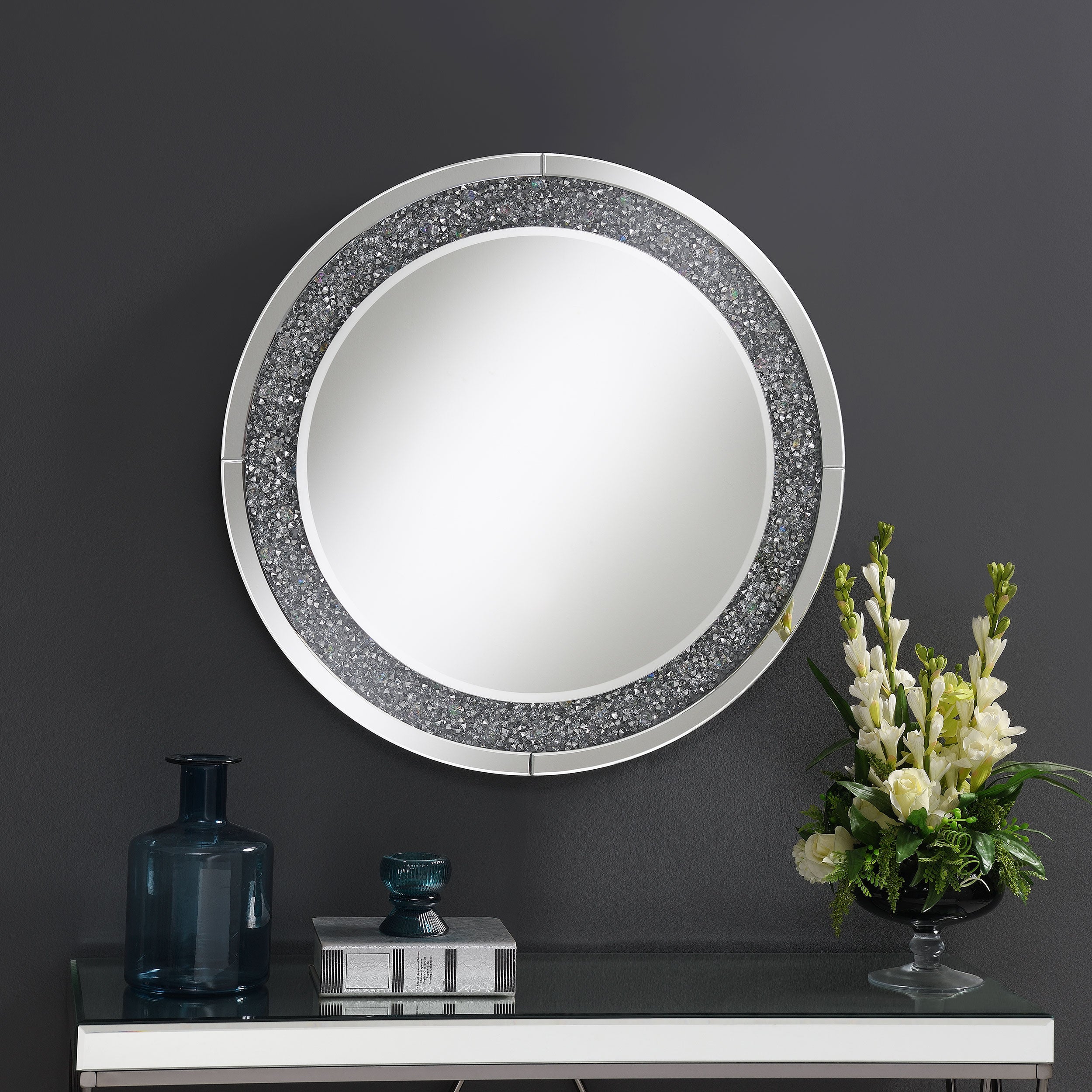 Lixue 32 x 32 Inch Round Wall Mirror LED Lighting Silver — view 2