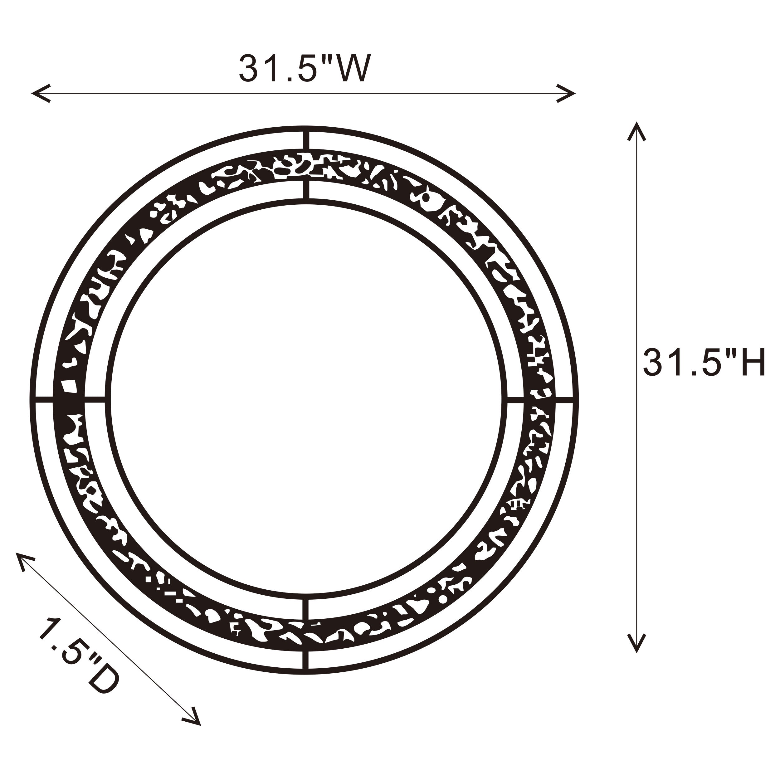 Lixue 32 x 32 Inch Round Wall Mirror LED Lighting Silver — view 4