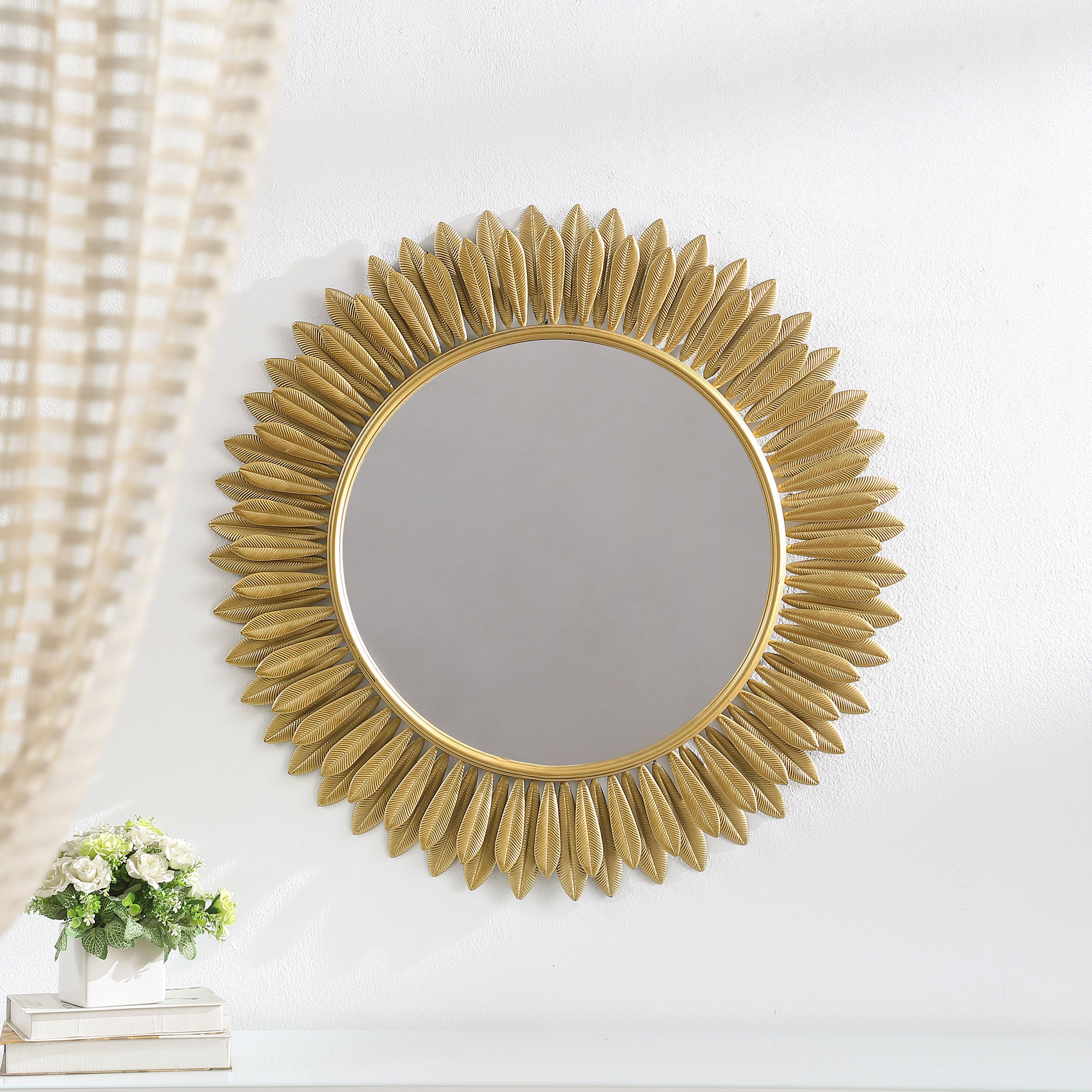 Tuscany 35 x 35 Inch Sunburst Wall Mirror Gold — view 2