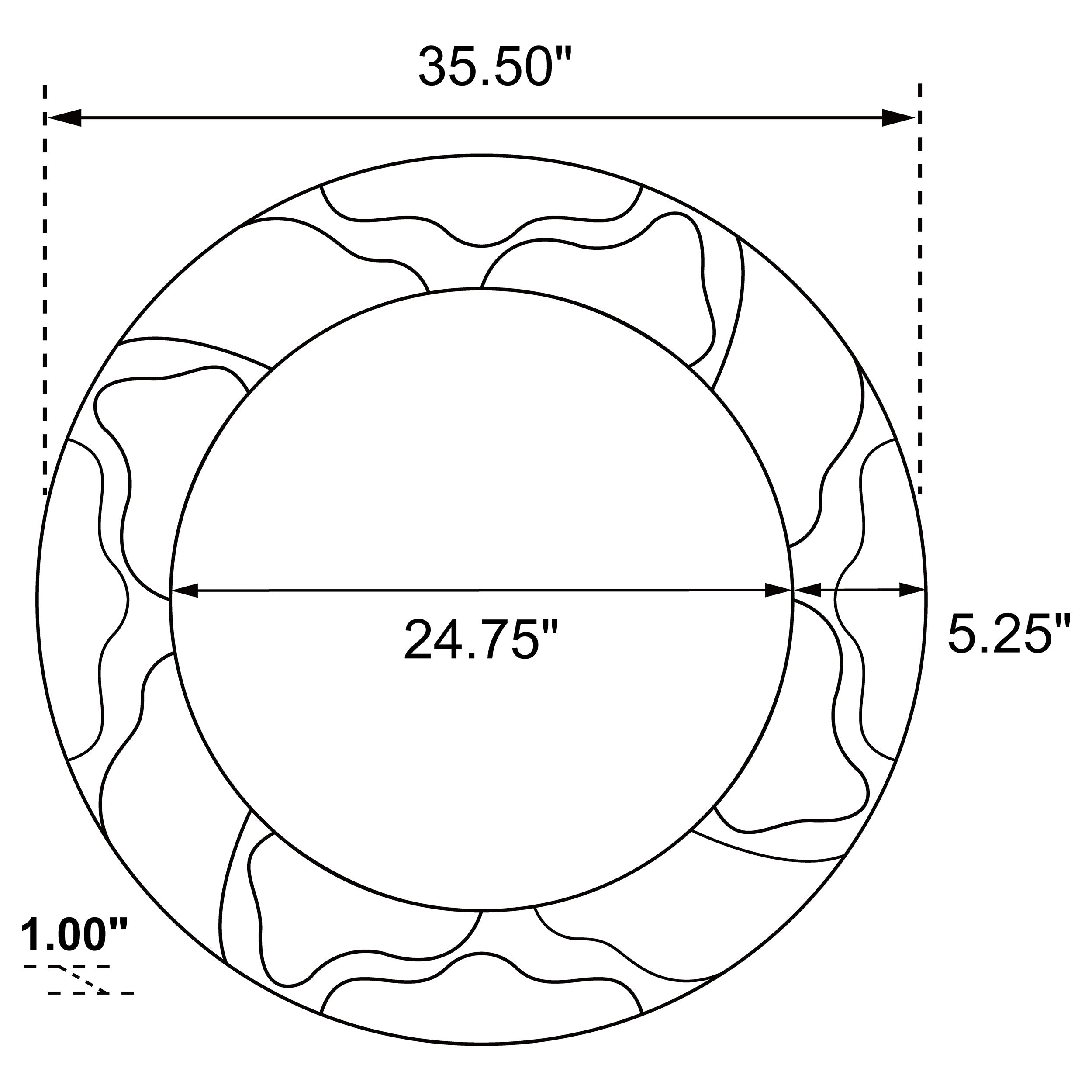 Dorinda 36 x 36 Inch Round Kintsugi Style Wall Mirror Gold — view 6