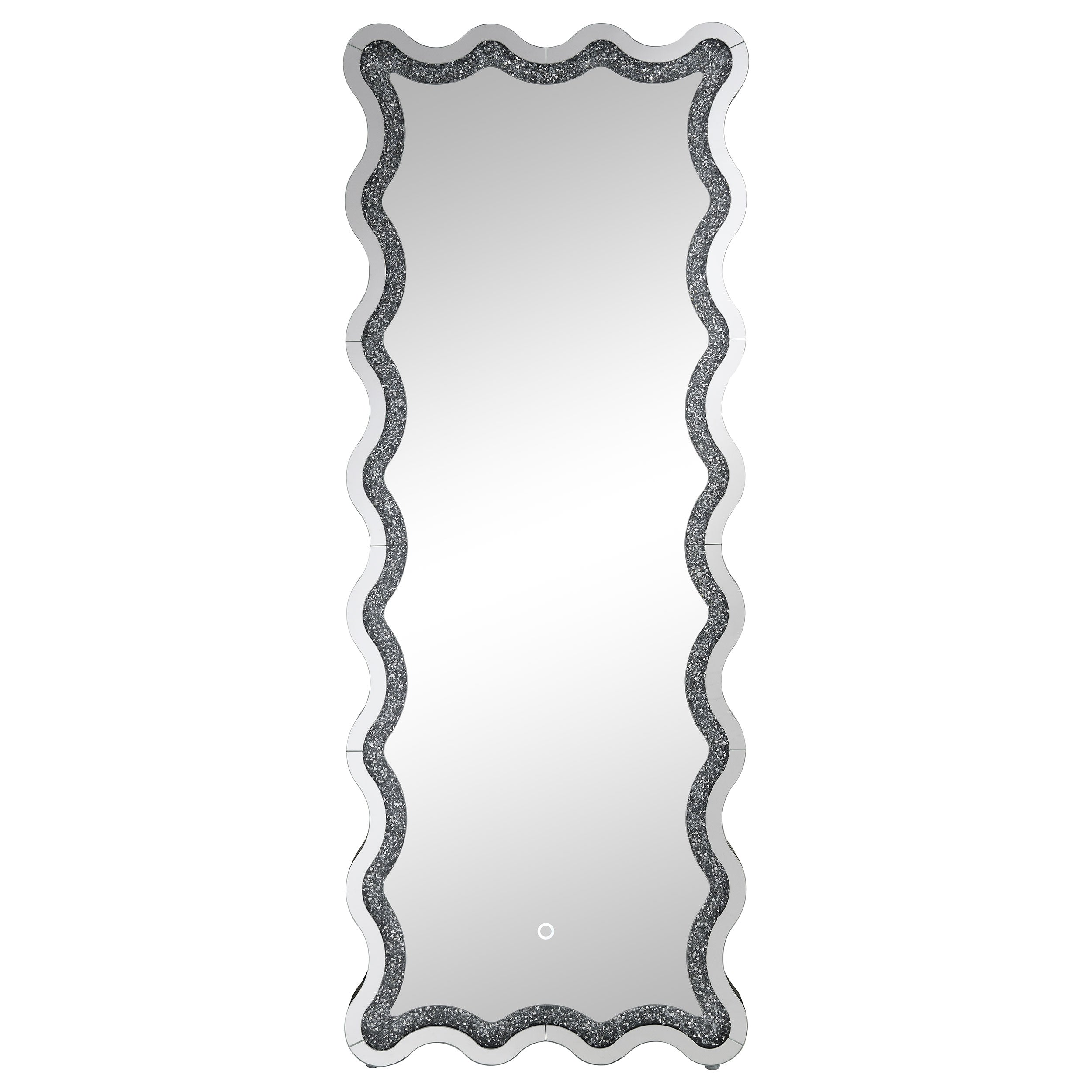 Brixey 24 x 63 Inch LED Lighting Standing Floor Mirror Black — view 7