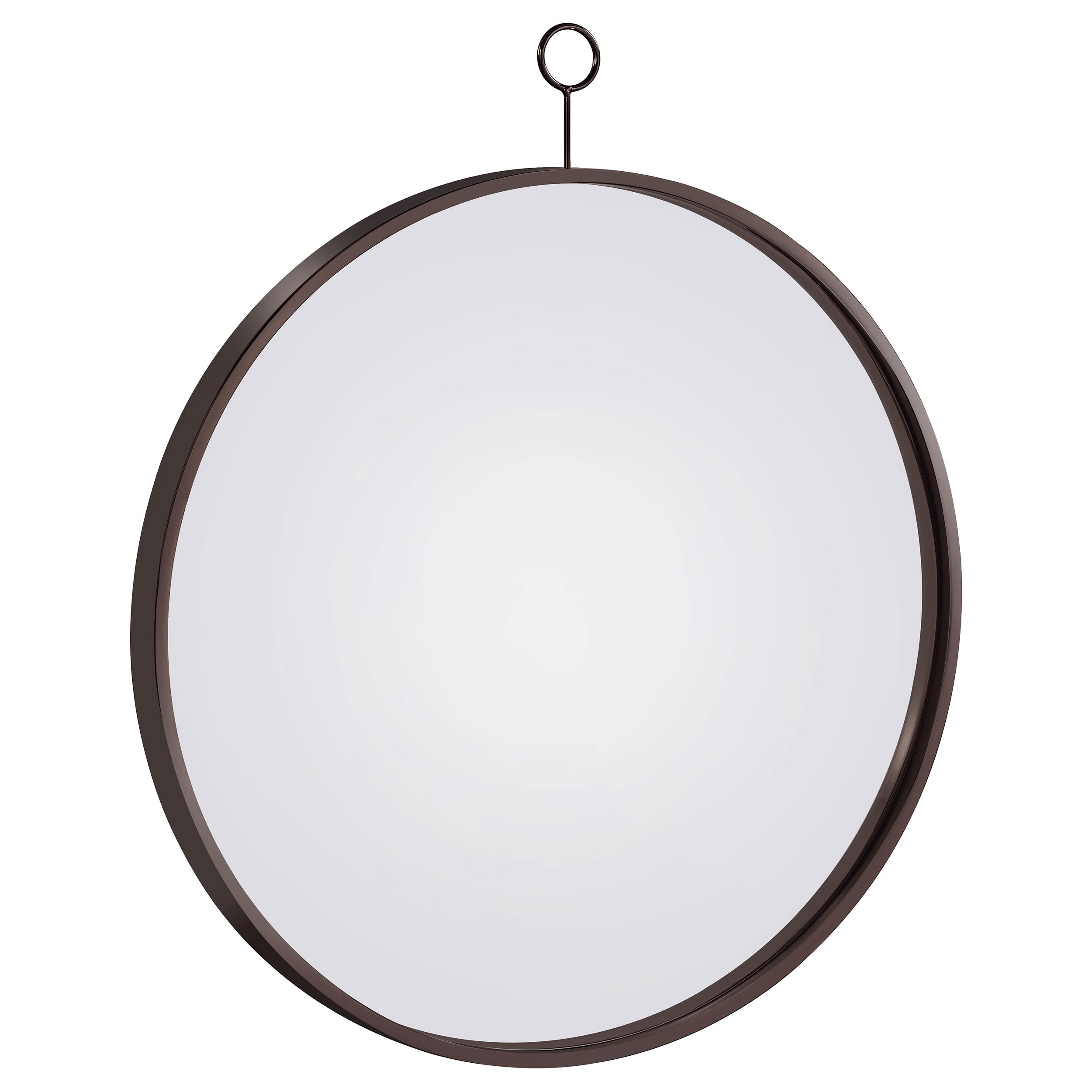 Gwyneth 30 x 35 Inch Round Wall Mirror Black Nickel — view 1