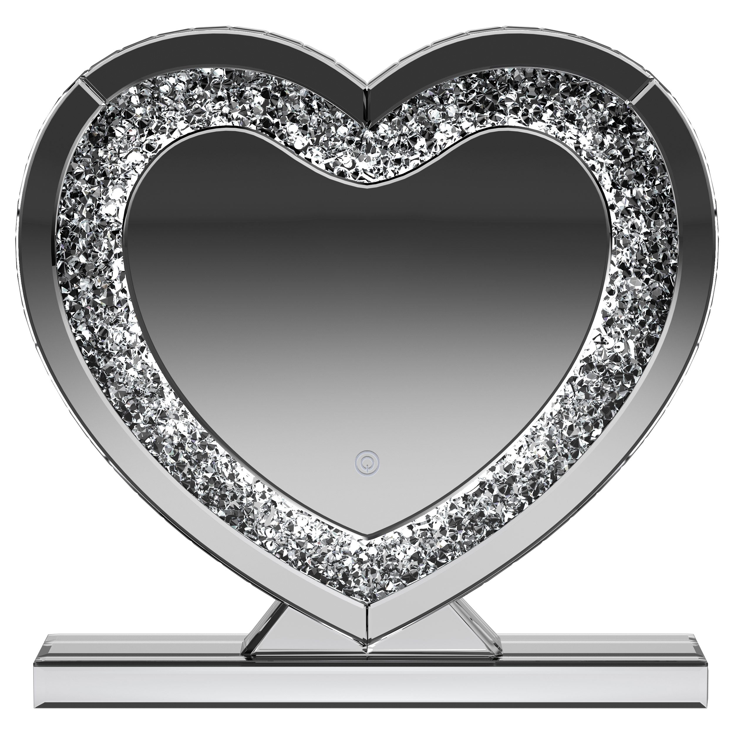 Euston Heart Shaped Vanity Mirror Silver — view 3