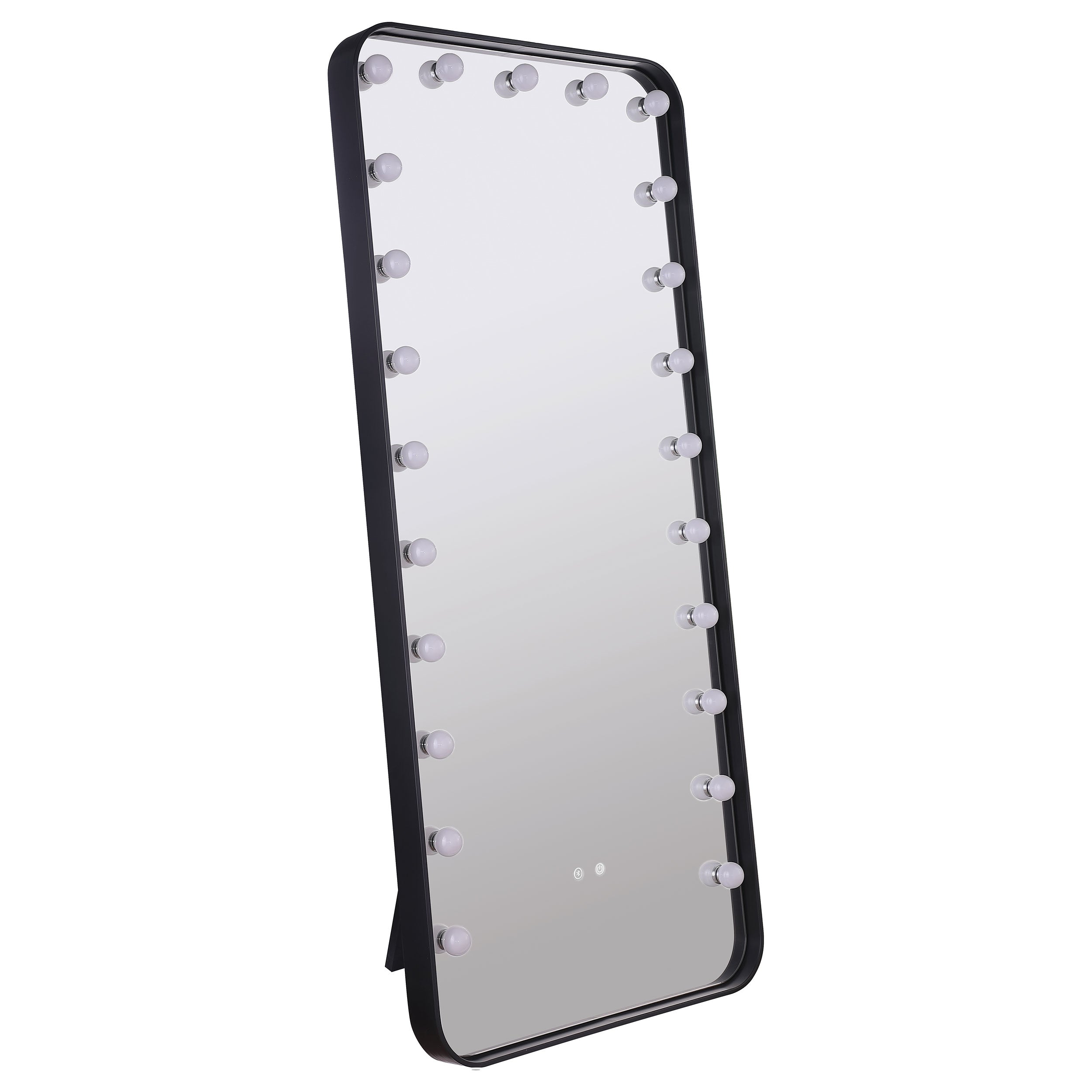 Canton 32 x 71 Inch LED Standing Mirror with Speakers Black — view 1