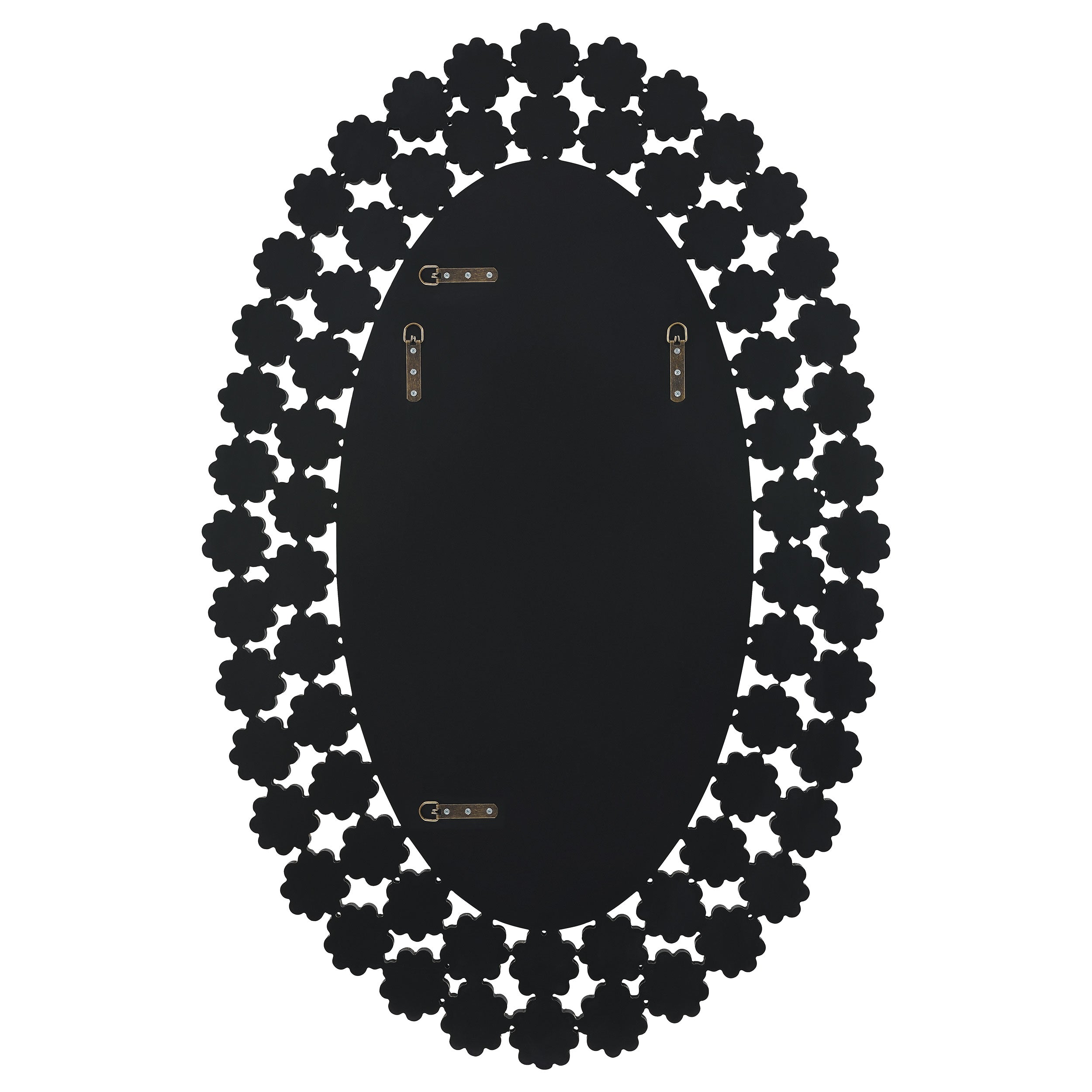 Colleen 31 x 47 Inch Oval Wall Mirror Crystal Flowers Silver — view 5