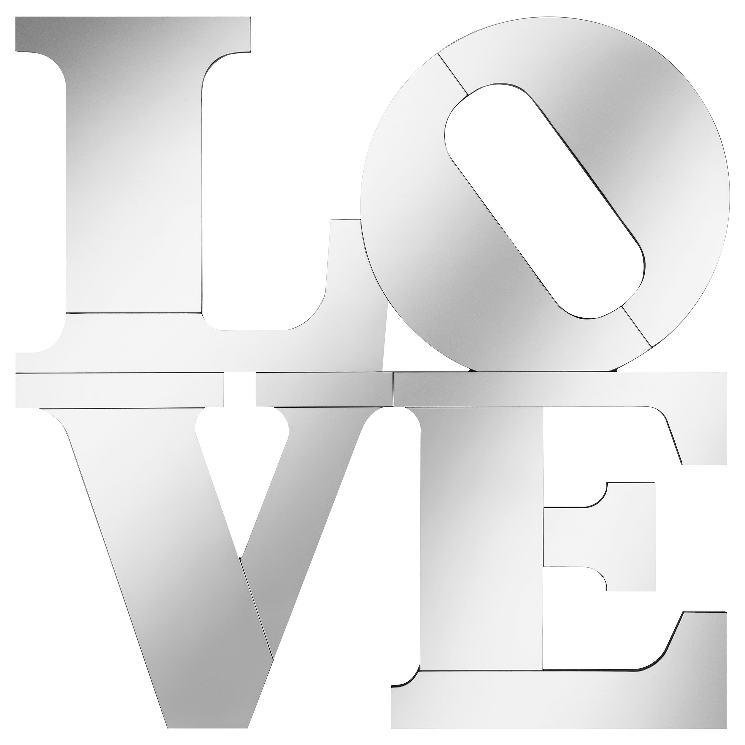 Keiran 40 x 40 Inch LOVE Lettered Wall Mirror Silver — view 3
