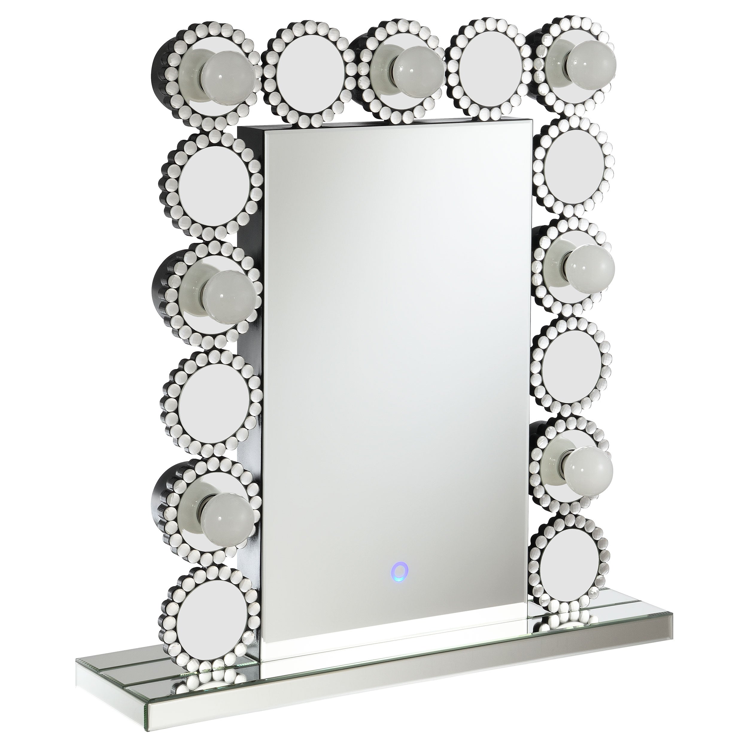Aghes Vanity Mirror with Lighting Silver — view 1