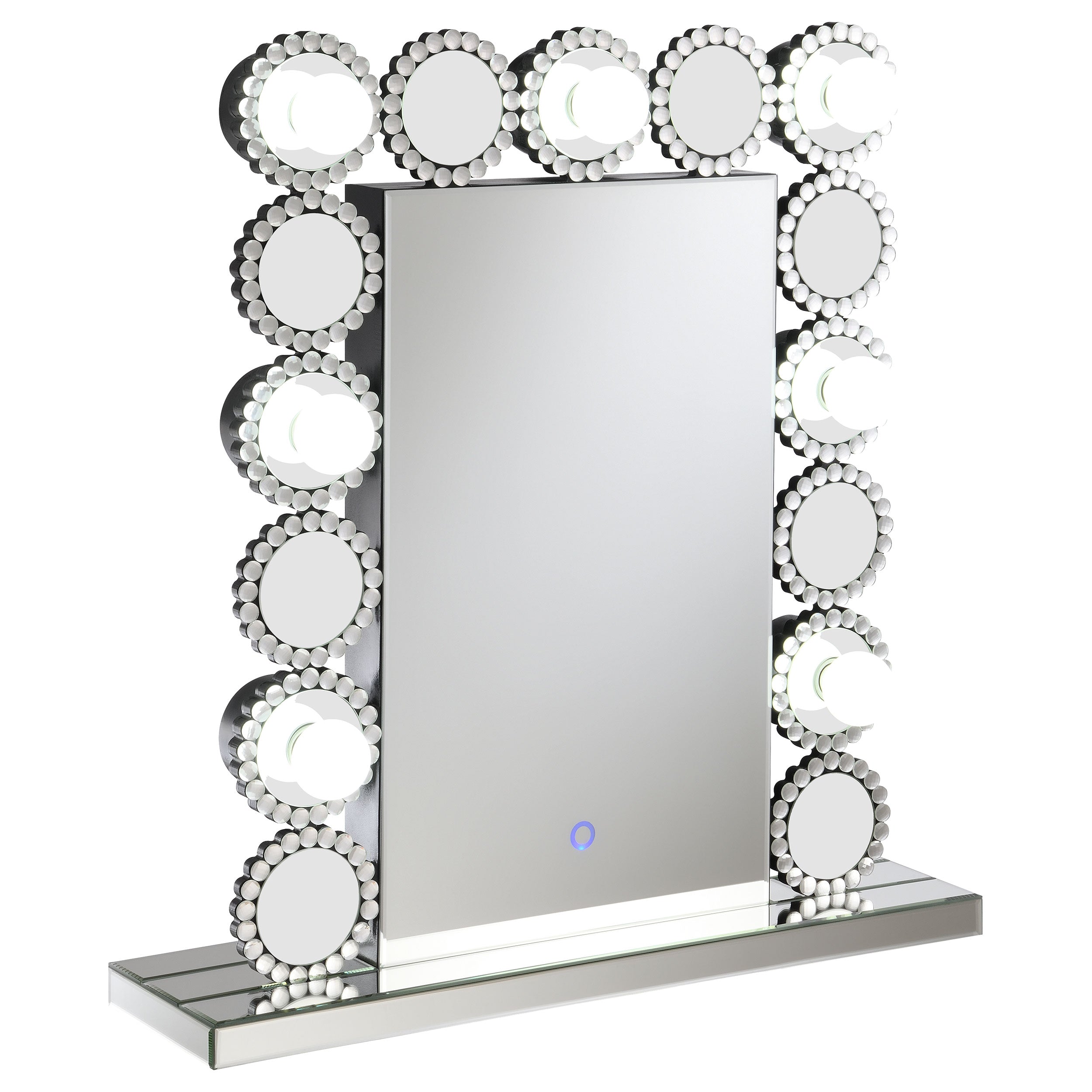 Aghes Vanity Mirror with Lighting Silver — view 2