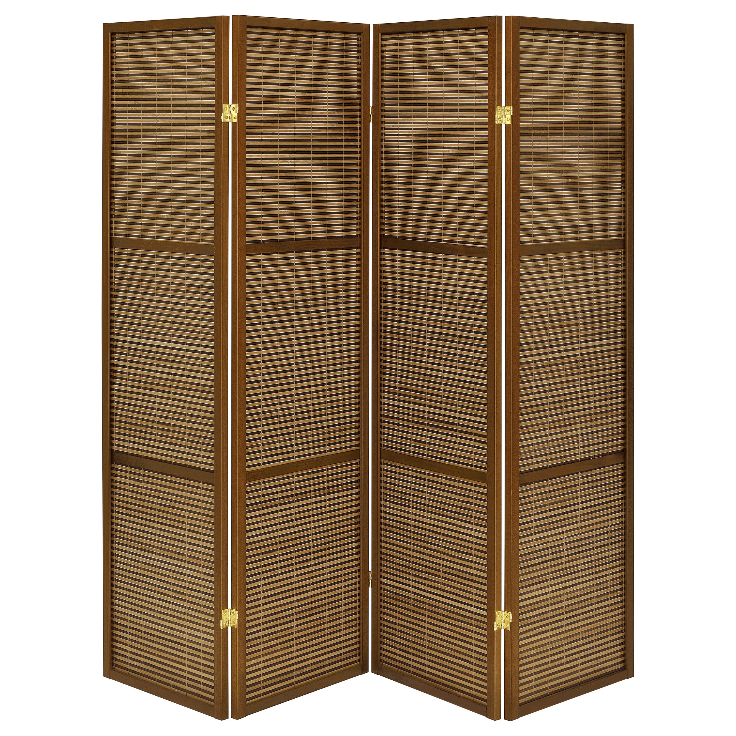 Browning 4-panel Bamboo Room Divider Folding Screen Walnut — view 3