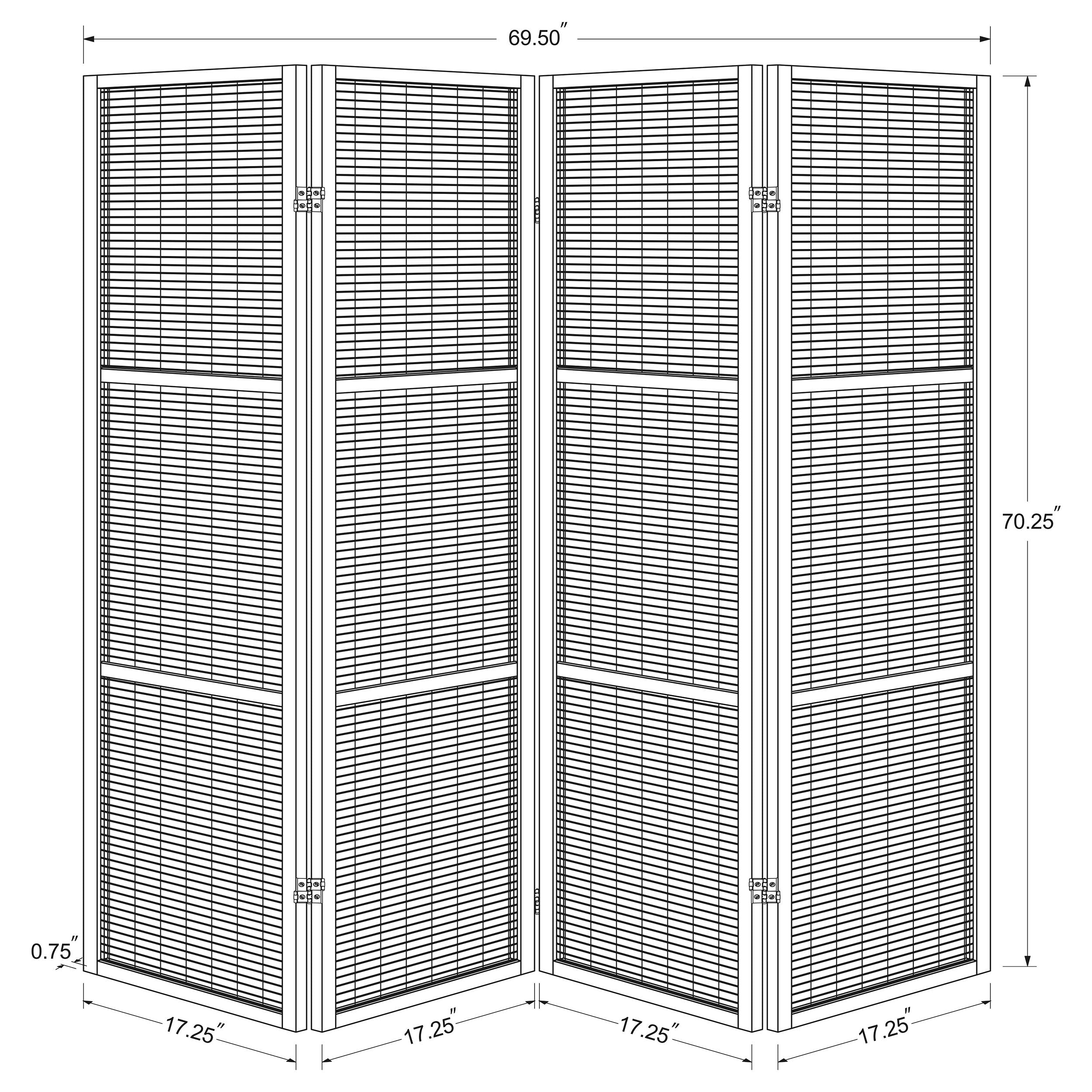 Browning 4-panel Bamboo Room Divider Folding Screen Walnut — view 7