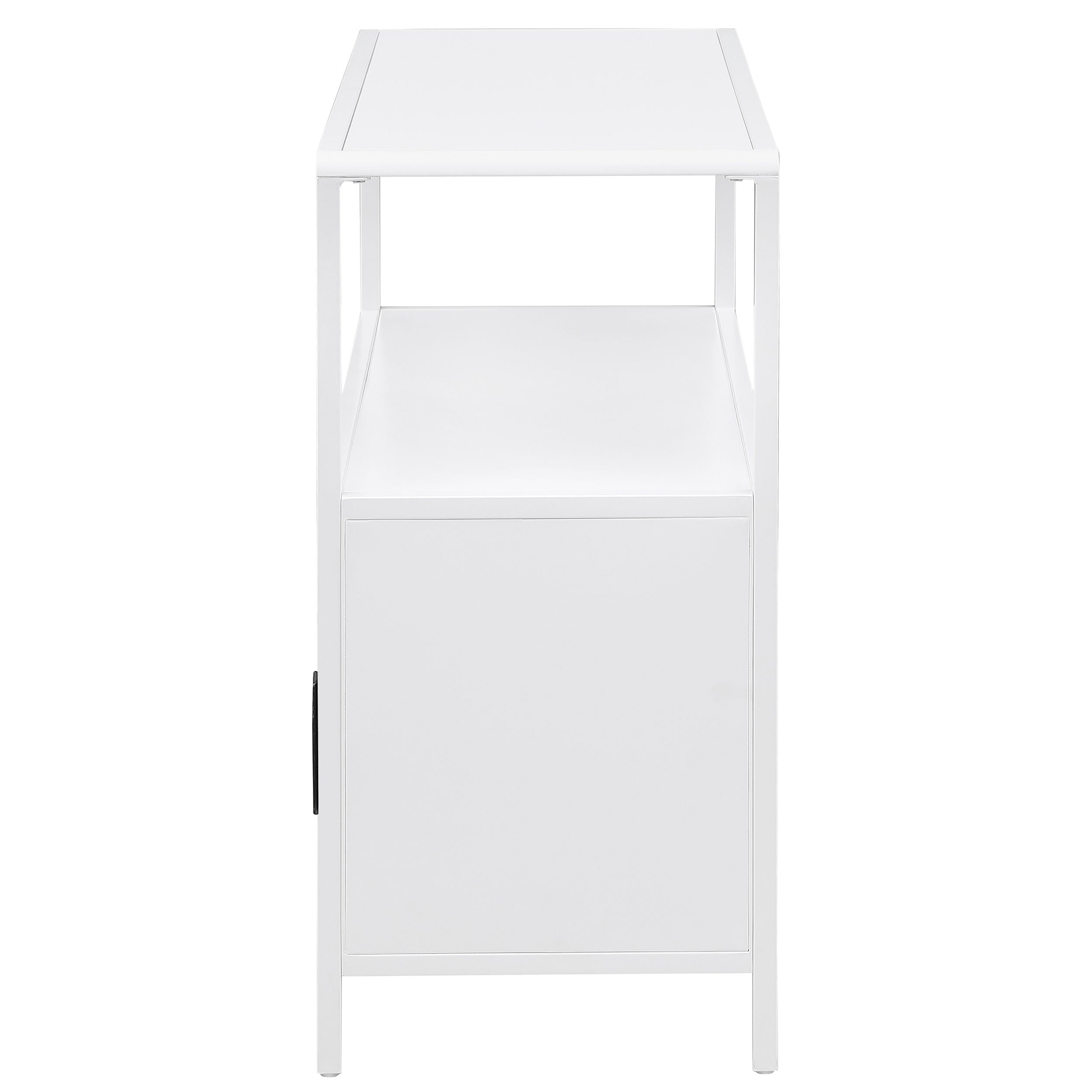 Amherst 2-door Radio Weave Cane Metal Accent Cabinet White — view 6