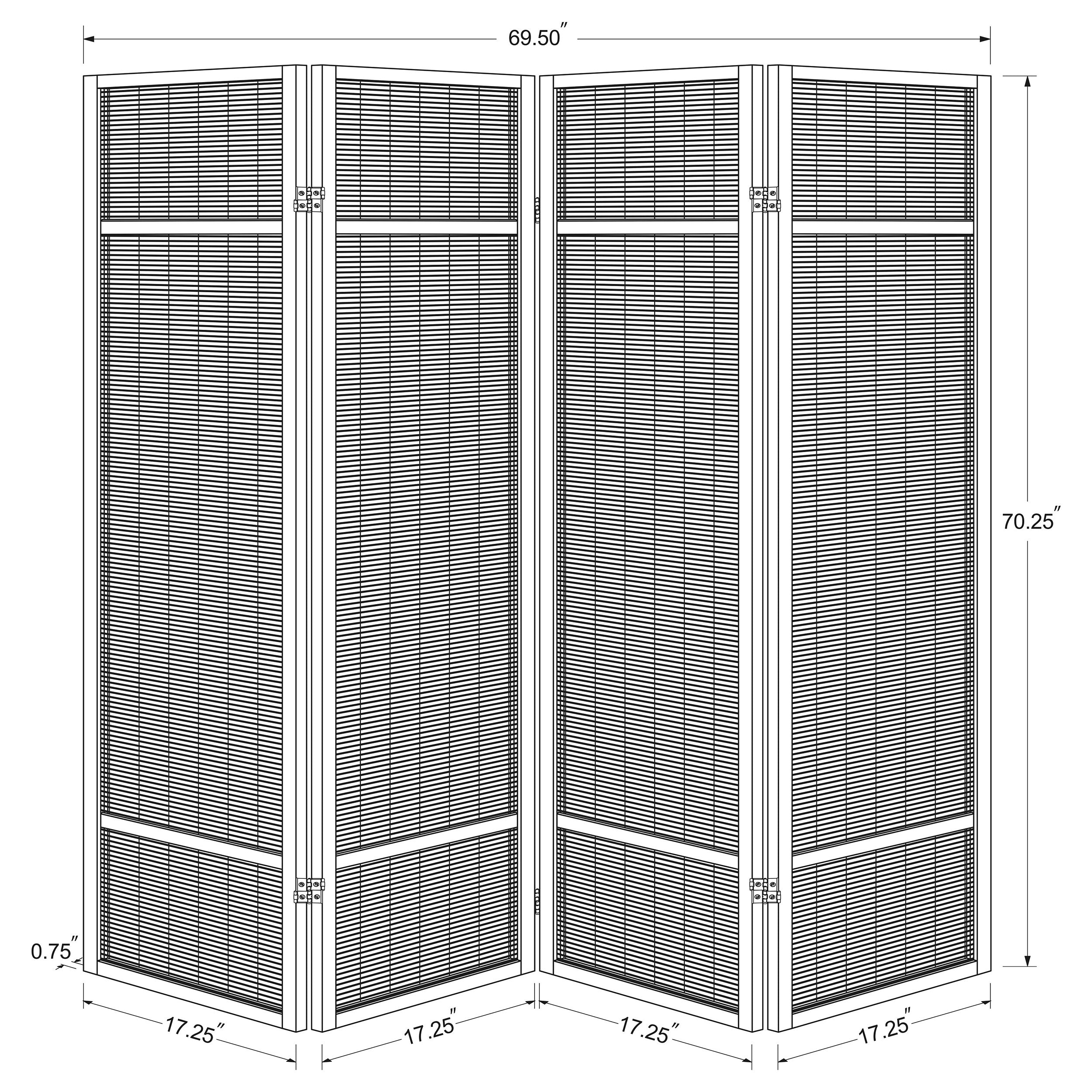 Pearce 4-panel Bamboo Room Divider Folding Screen Natural — view 7