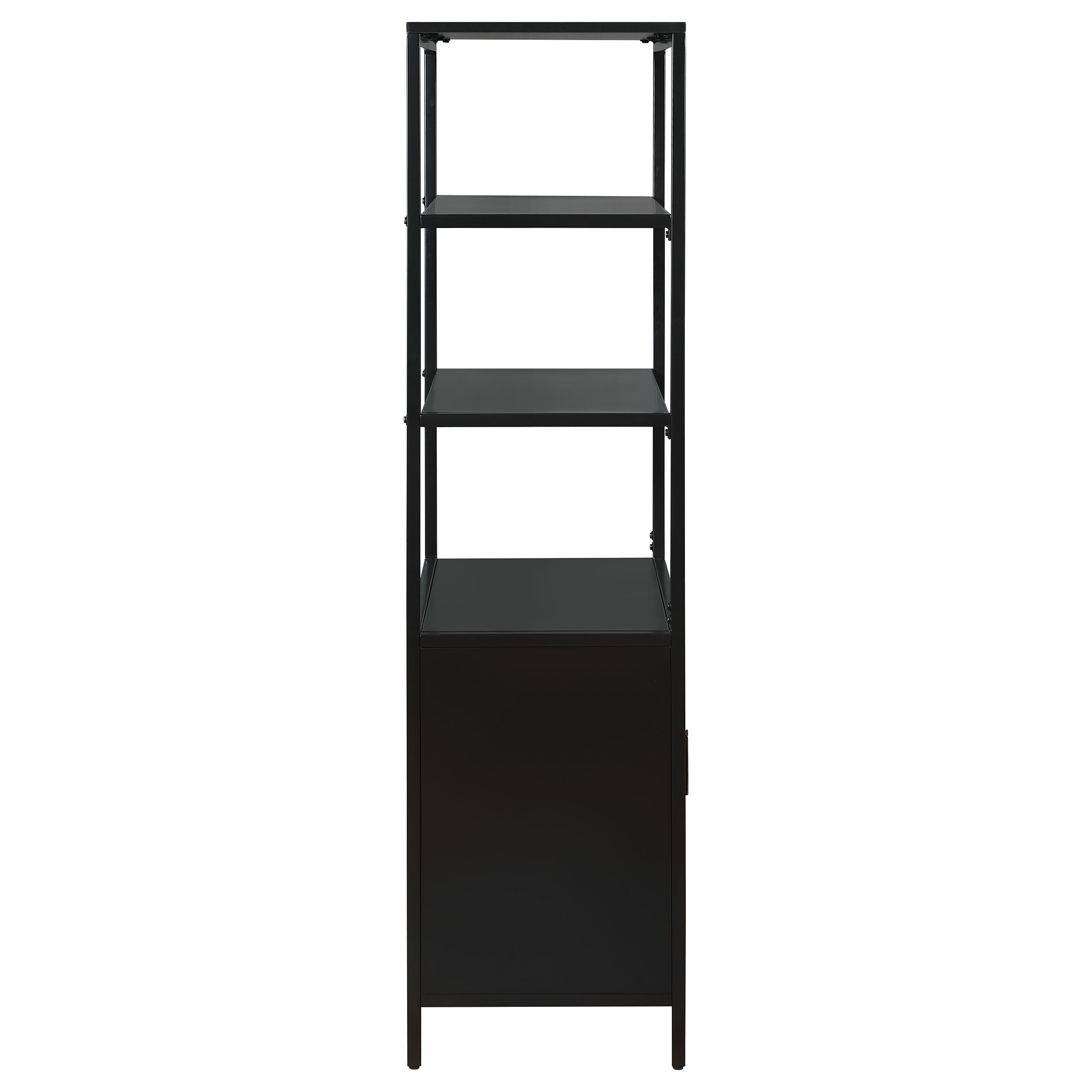 Amherst 3-shelf Radio Weave Cane Metal Accent Cabinet Black — view 9