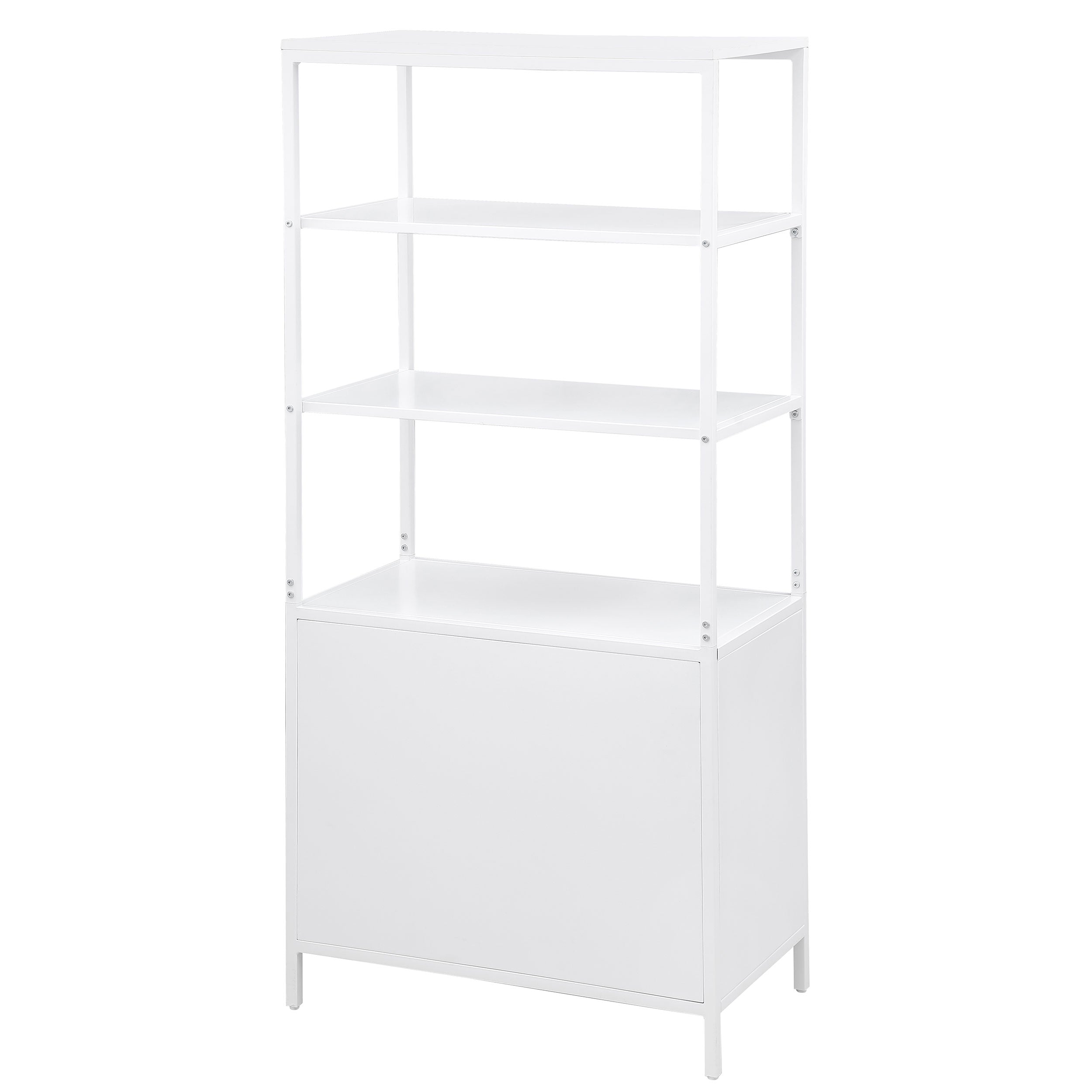 Amherst 3-shelf Radio Weave Cane Metal Accent Cabinet White — view 8
