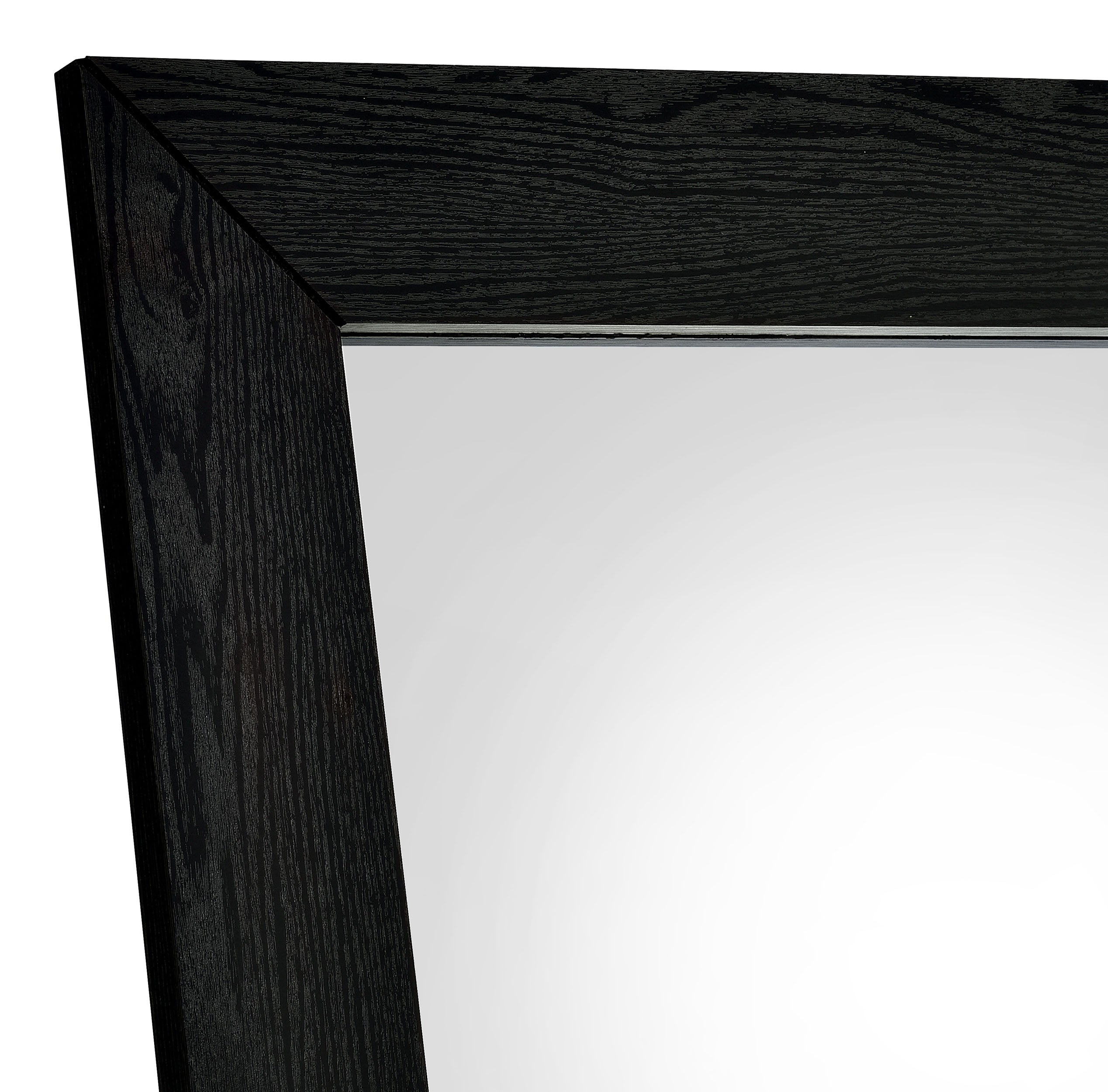 Cadence Tempered Glass Full Length Standing Mirror Black Oak — view 5