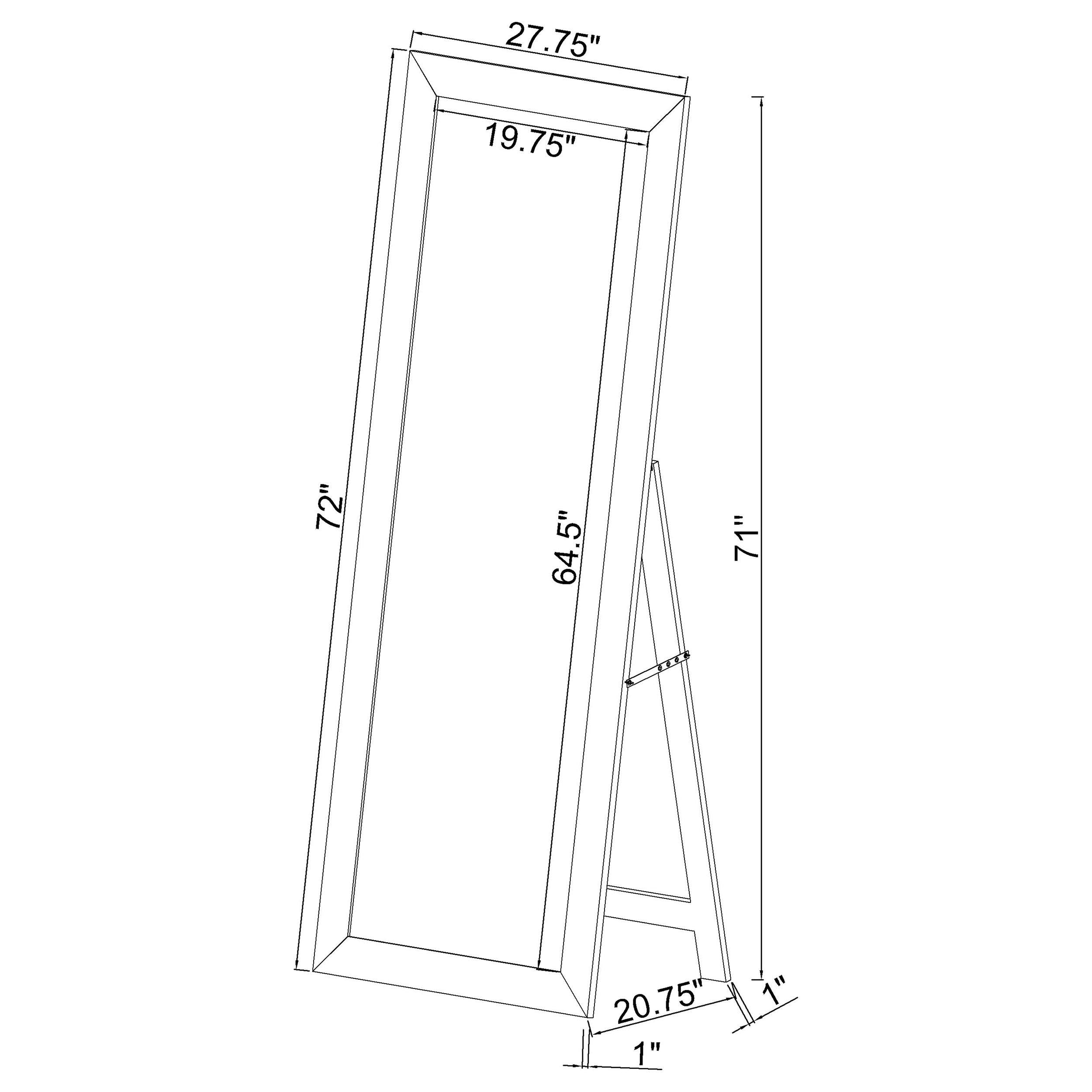 Cadence Tempered Glass Full Length Standing Mirror Black Oak — view 7