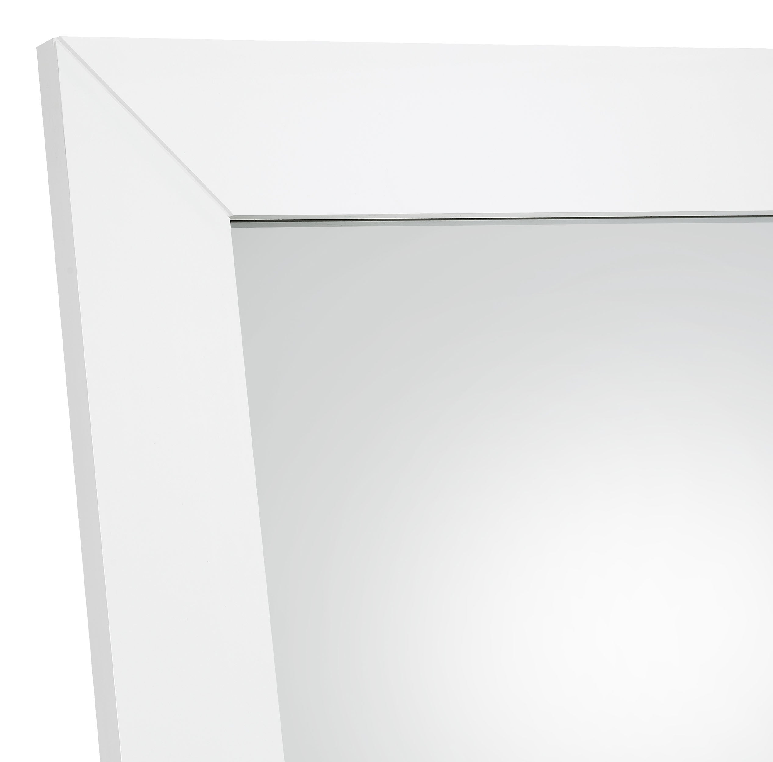 Cadence Tempered Glass Full Length Mirror White High Gloss — view 5