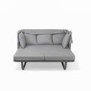 Outdoor Patio Rattan Daybed With Detachable Pillows