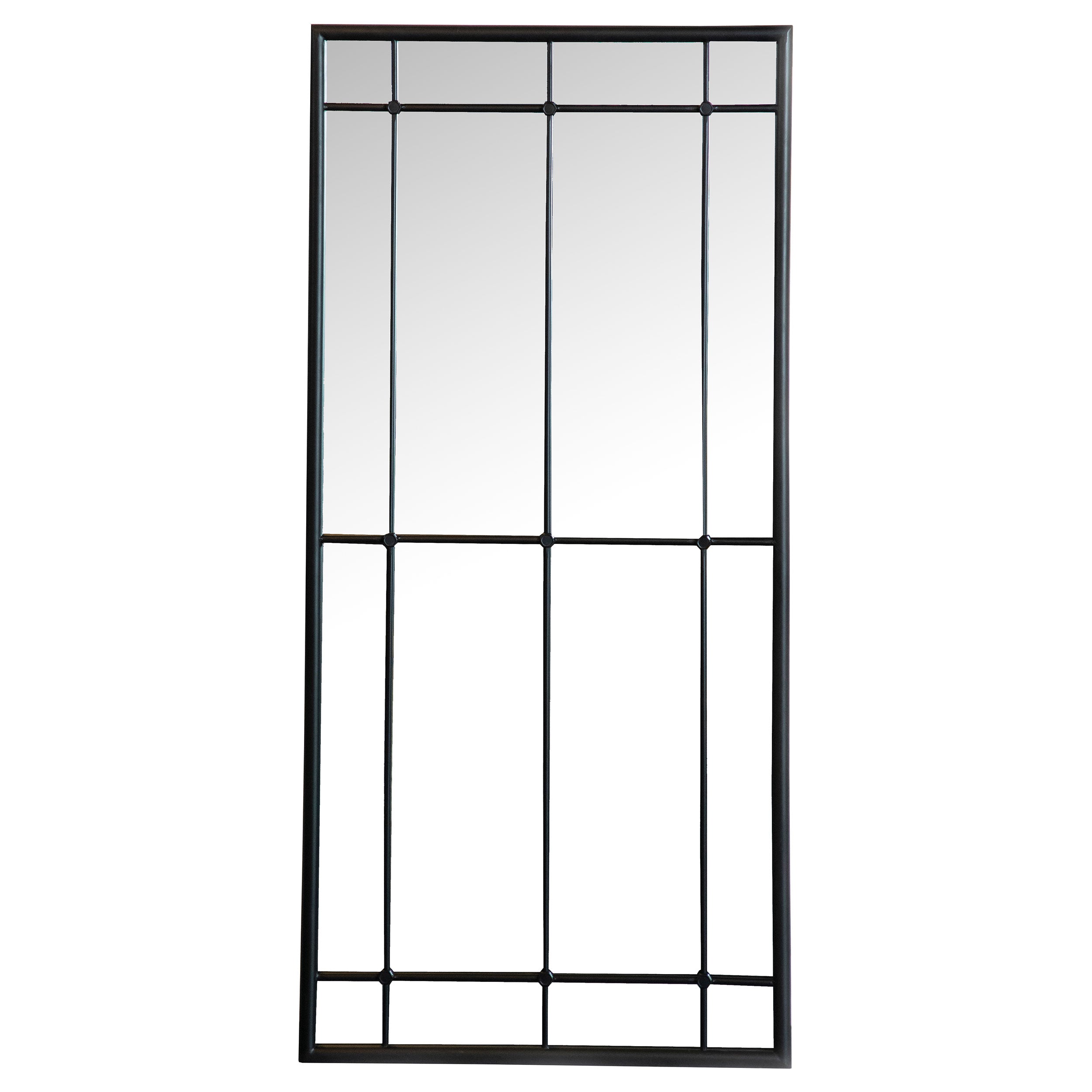Annetta 24 x 52 Inch Window Pane Wall Mirror Black — view 1