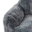 Living Room Bean Bag Sofa Chair With Memory Foam Fillings, Soft Upholstered Bean Bag Armchair - Black / Gray