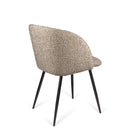 Adjust Legs Upholstered Teddy Faux Fur Dining Armrest Chair (Set of 2)