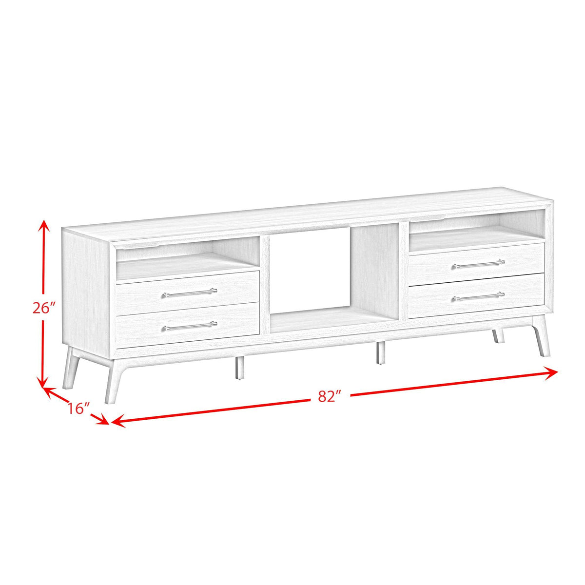 Westland TV Console in White by Elements International, view 12