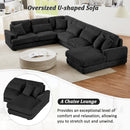 Oversized Sectional Sofa U - Shaped Sofa Couch Modern Sofa Upholstered In Soft Corduroy With A Chaise Lounge For Living Room