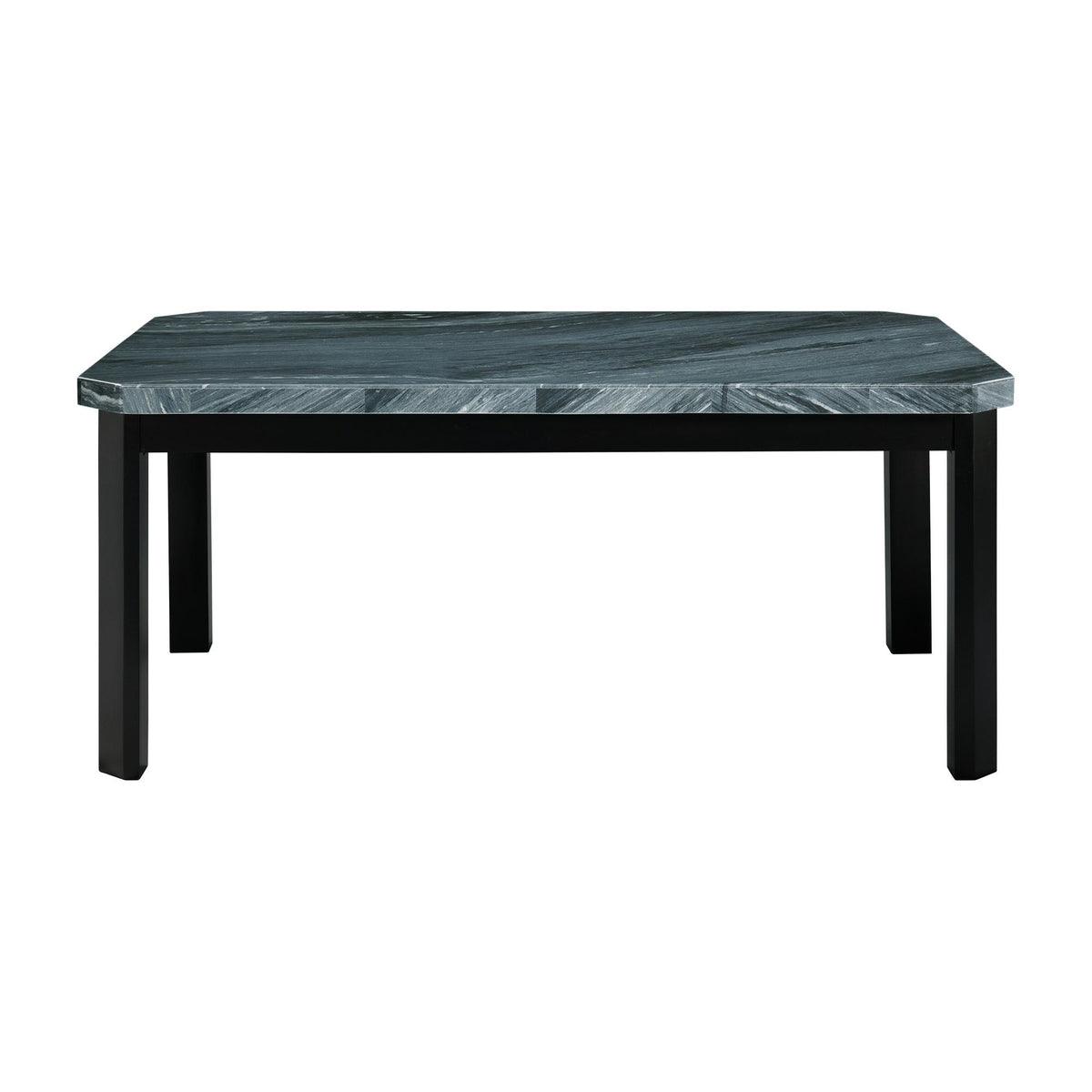 Francesca Rectangular 5 Piece Gray PU Chairs Dining Set, Table & Four Chairs in Gray Marble by Elements International, view 8