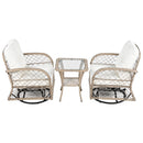 3 Piece Outdoor Chair & Table Set Chat Set, 2 Person Rattan Seating Group