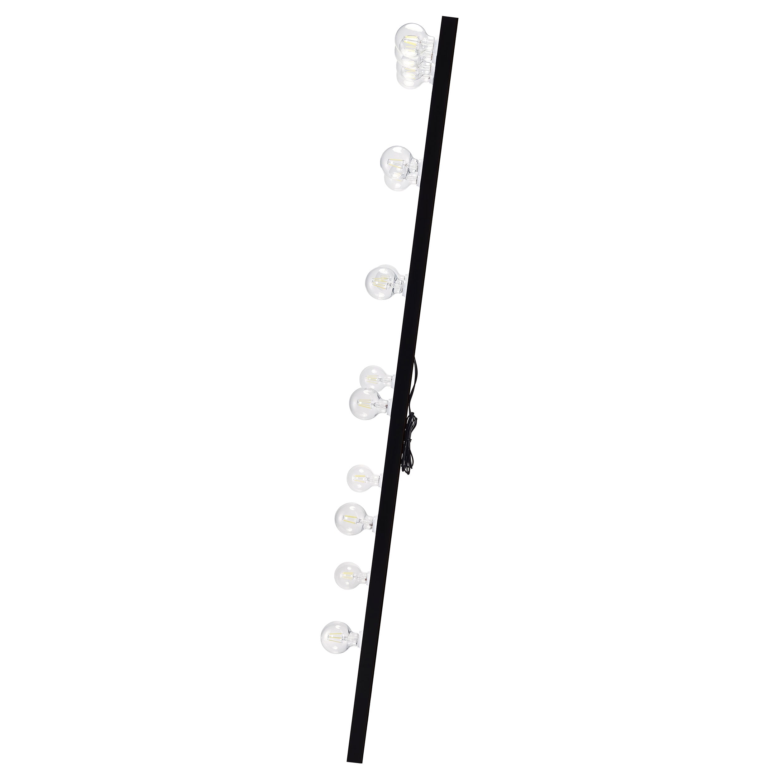Zayan 32 x 71 Inch Floor Mirror LED Lighting Black Gloss — view 6