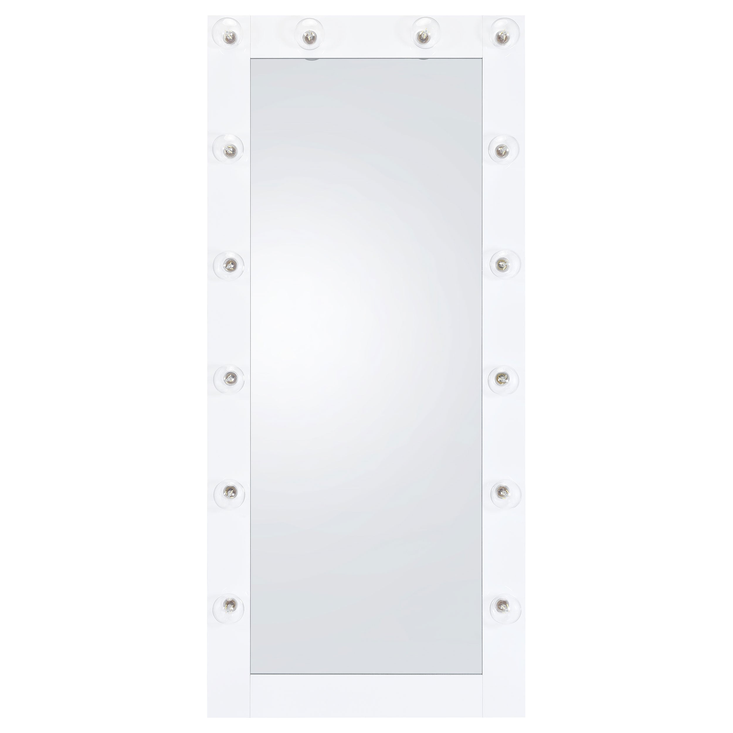 Zayan 32 x 71 Inch Floor Mirror LED Lighting White Gloss — view 4