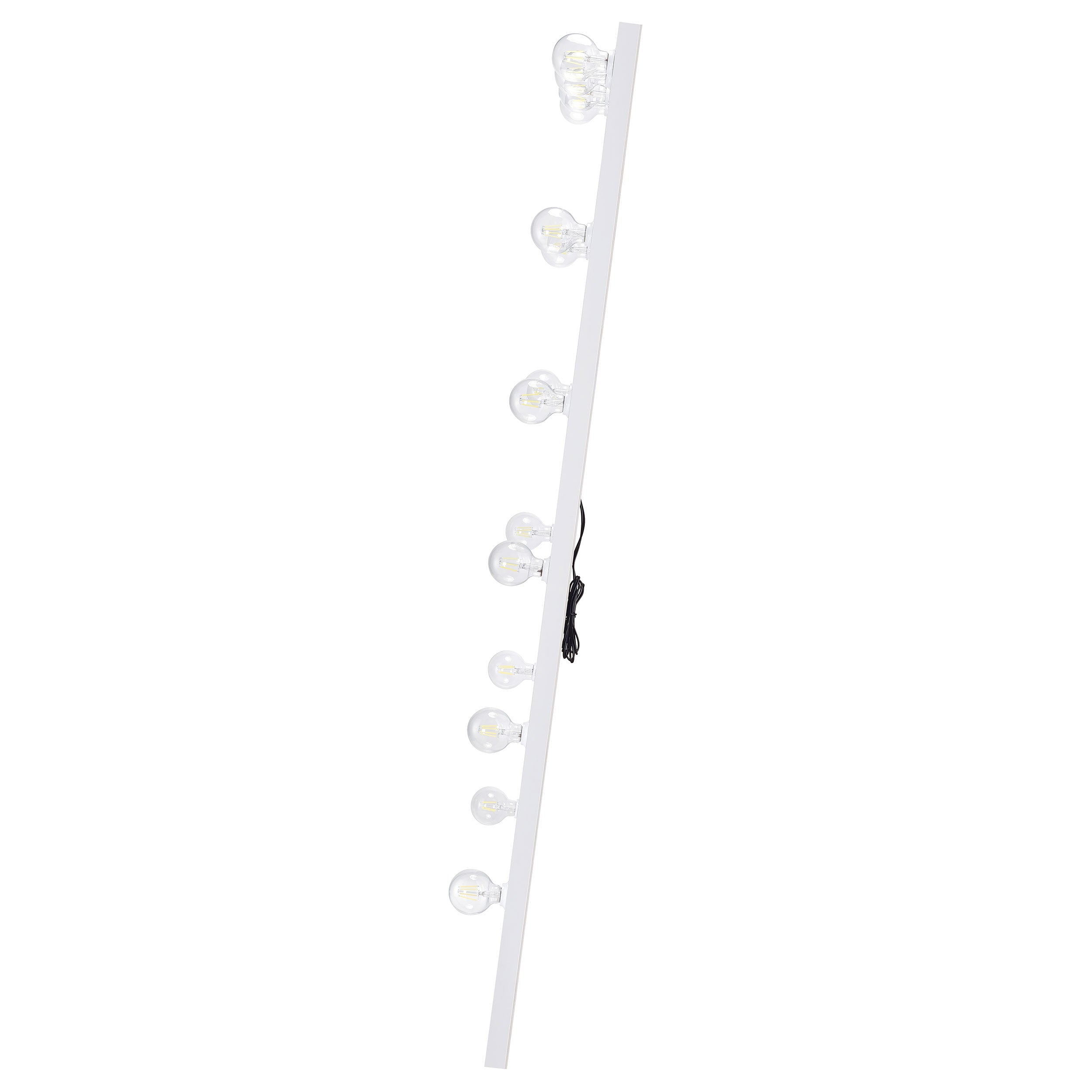 Zayan 32 x 71 Inch Floor Mirror LED Lighting White Gloss — view 6
