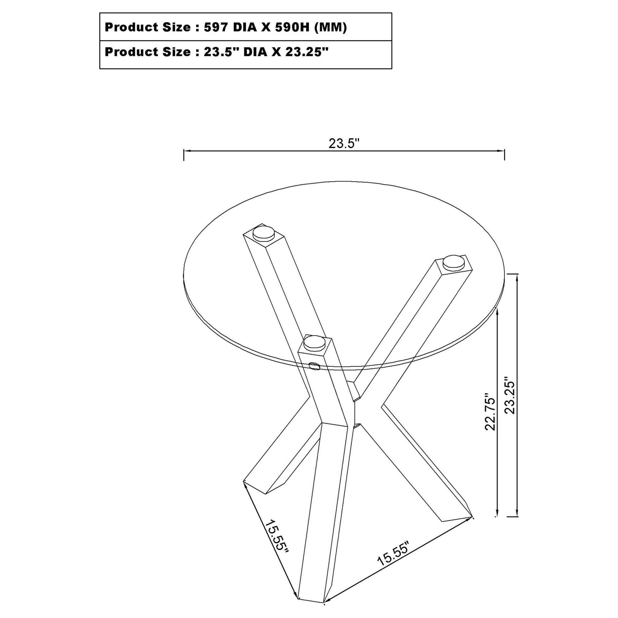 Kenzie 3-piece Round Coffee and End Table Set Chrome