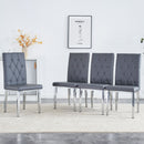 Vintage Style Armless Dining Chairs Set With Grid And Buckle Design