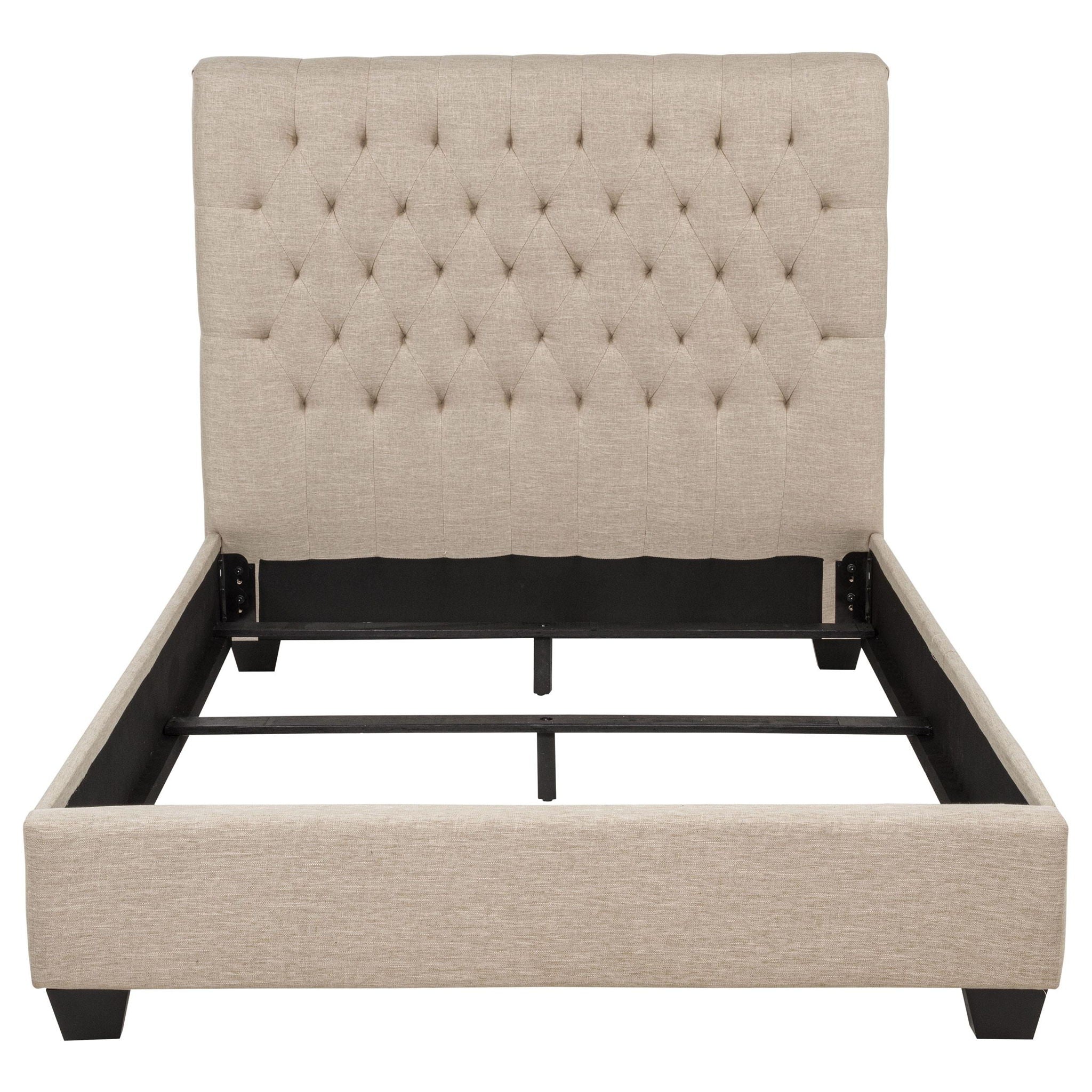 Chloe Upholstered Full Panel Bed Oatmeal