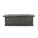 Transitional Rectangular Outdoor Propane Fire Pit With 50,000 Btu