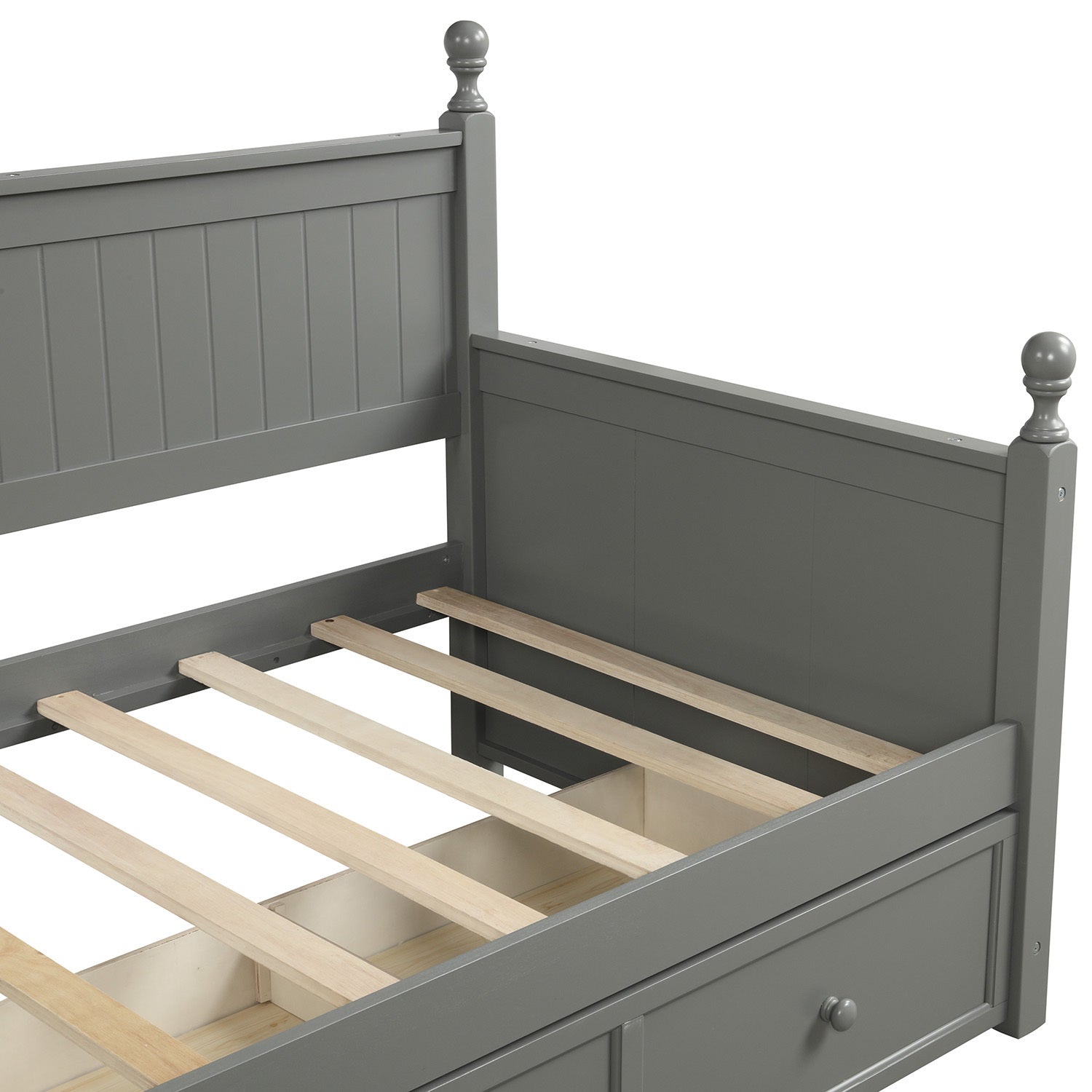 Wood Daybed with Three Drawers ,Twin Size Daybed,No Box Spring Needed ,Gray - Atlantic Fine Furniture Melbourne FL