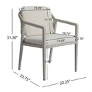 Modern Outdoor Dining Set With Expandable Acacia Wood Table