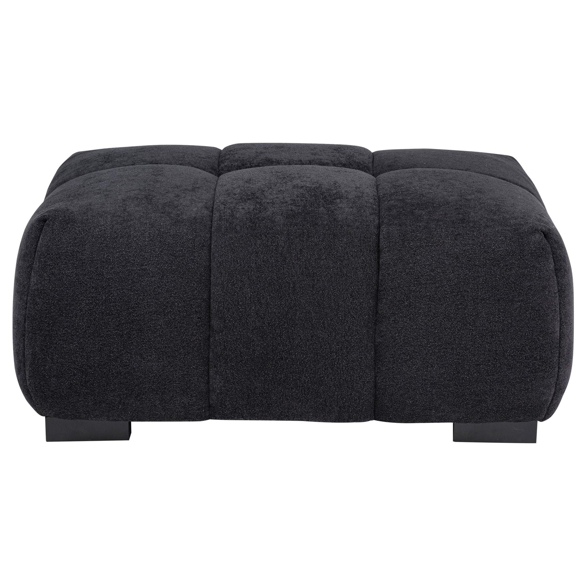 Octavia Upholstered Rectangular Ottoman Black