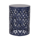 Modern Iron Cut Design End Table (Set of 2) - Navy Blue