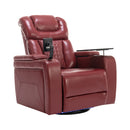 270 Degree Swivel Power Recliner With Tray Table, Phone Holder, Cup Holder, USB Port