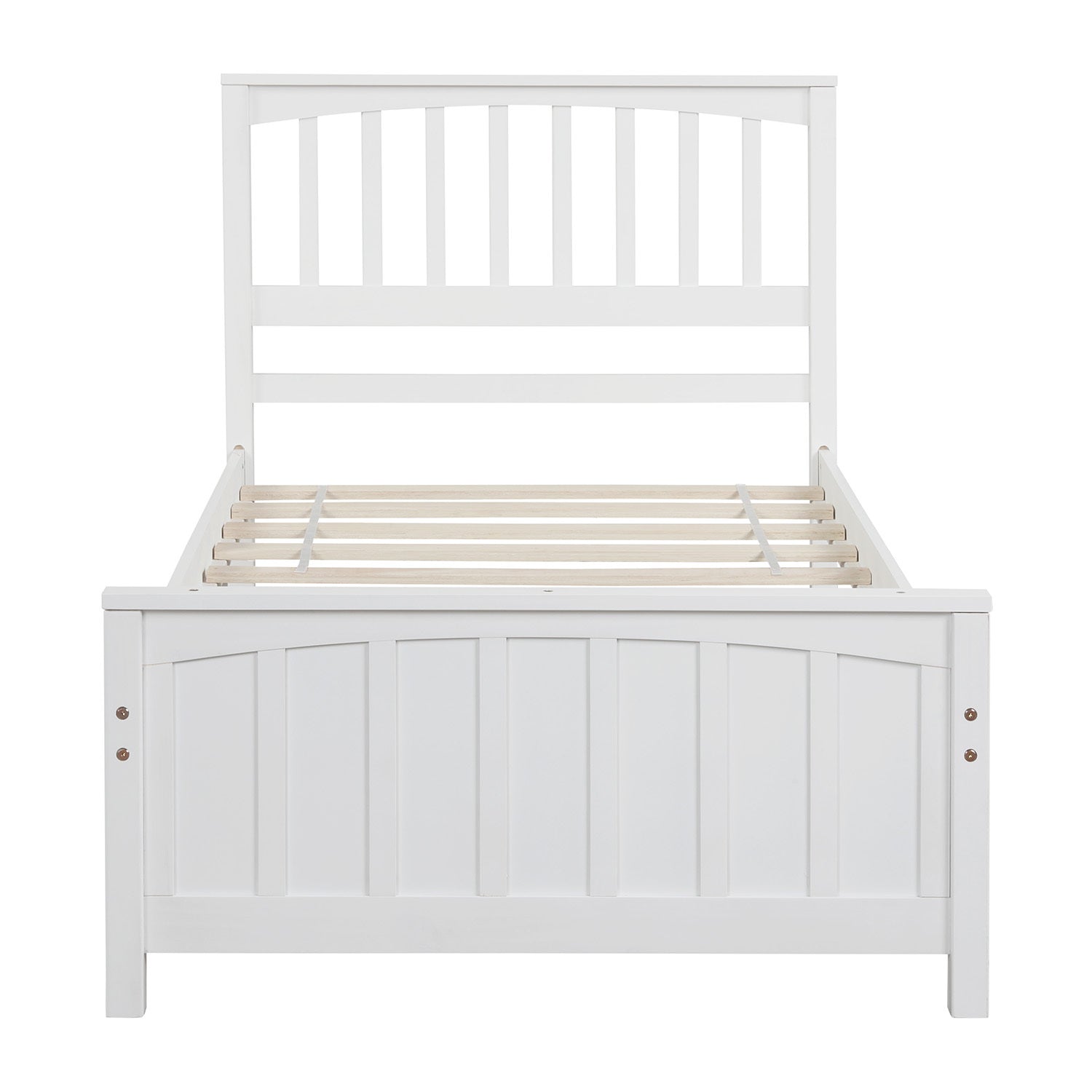 Wood Platform Bed Twin size Platform Bed, White(Old Sku:WF190776AAK Less two center support legs)